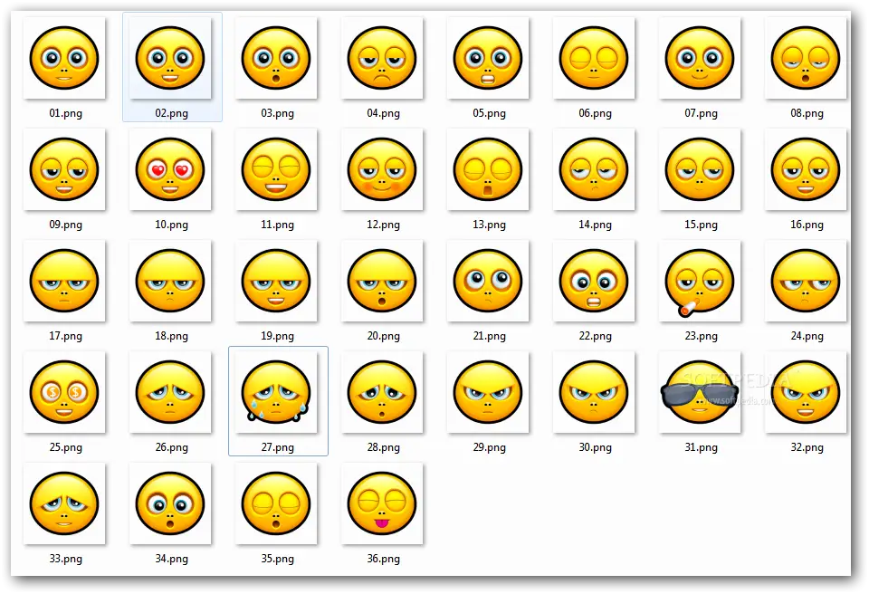 Various Yellow Emoji Faces