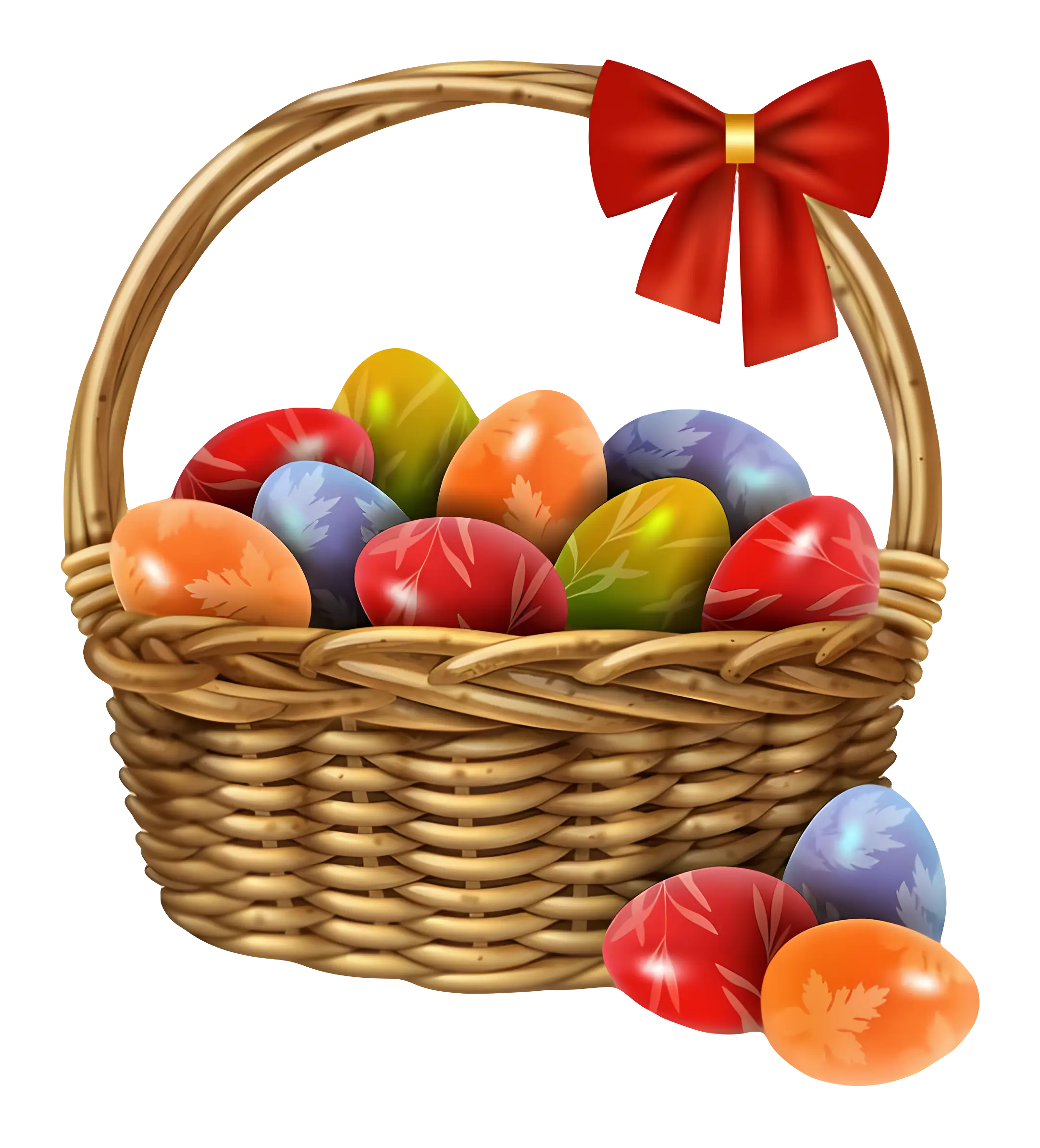 Easter Egg Basket with Colorful Holiday Decor