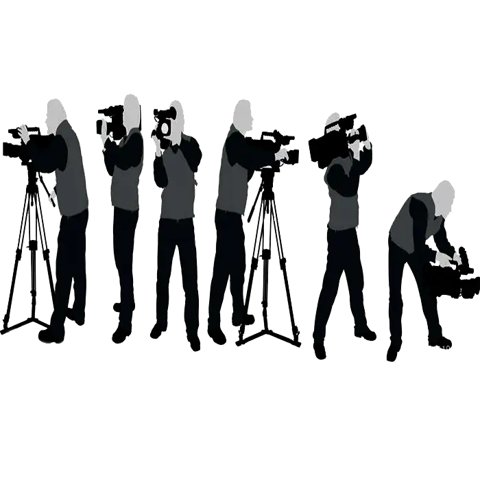 Silhouette of Cameramen at Work