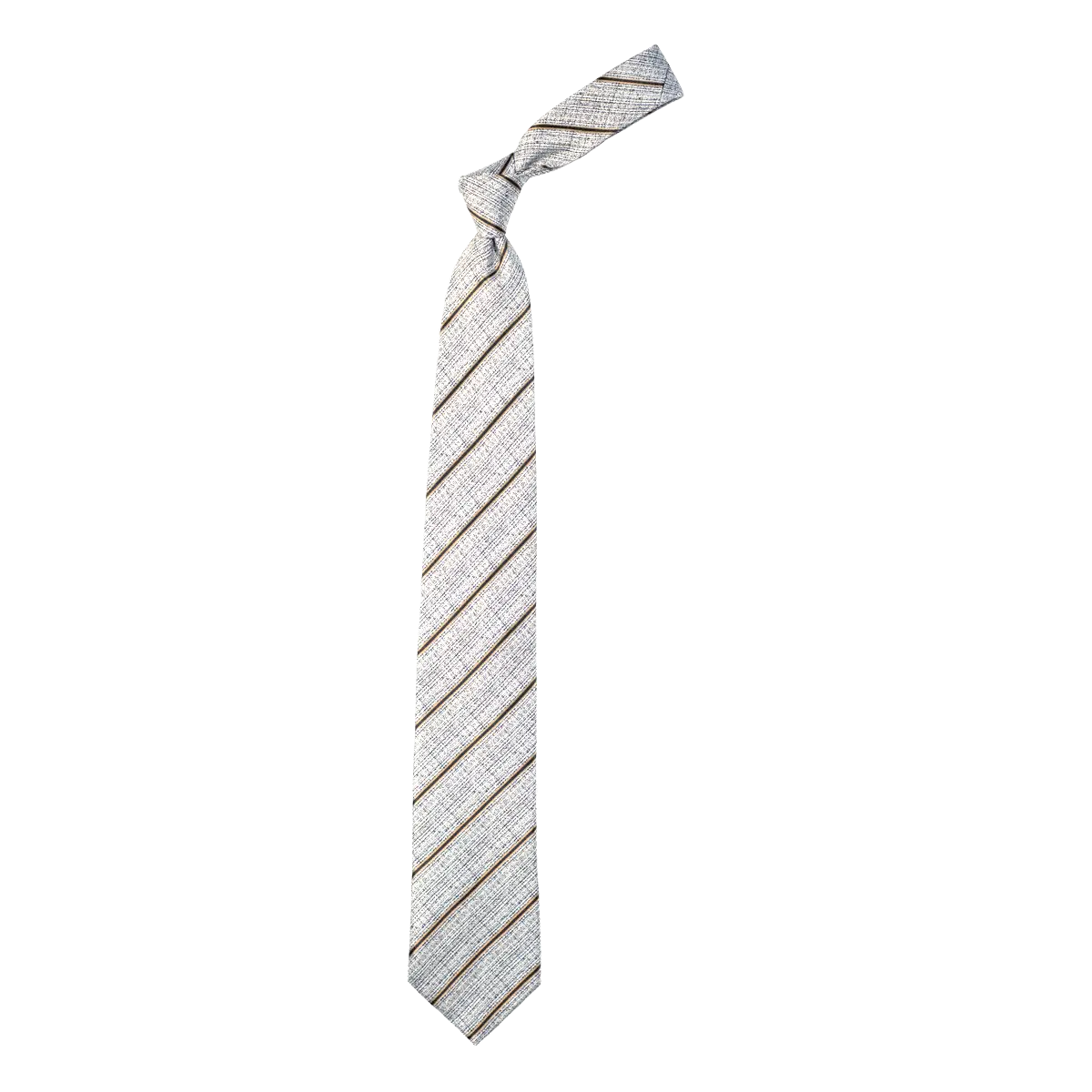 Striped Grey Necktie in Formal Design