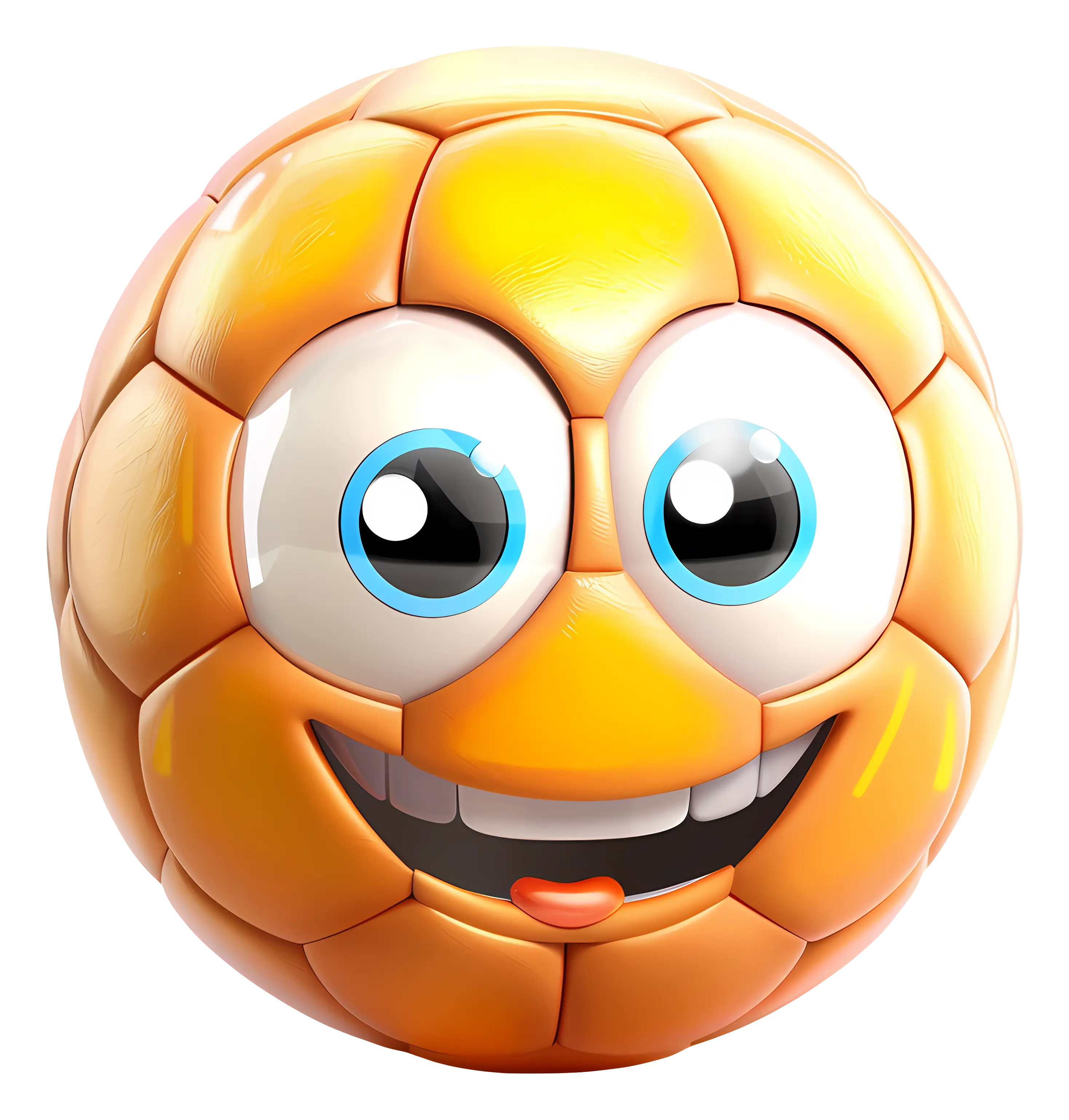 Orange Smiling Ball Cartoon Illustration