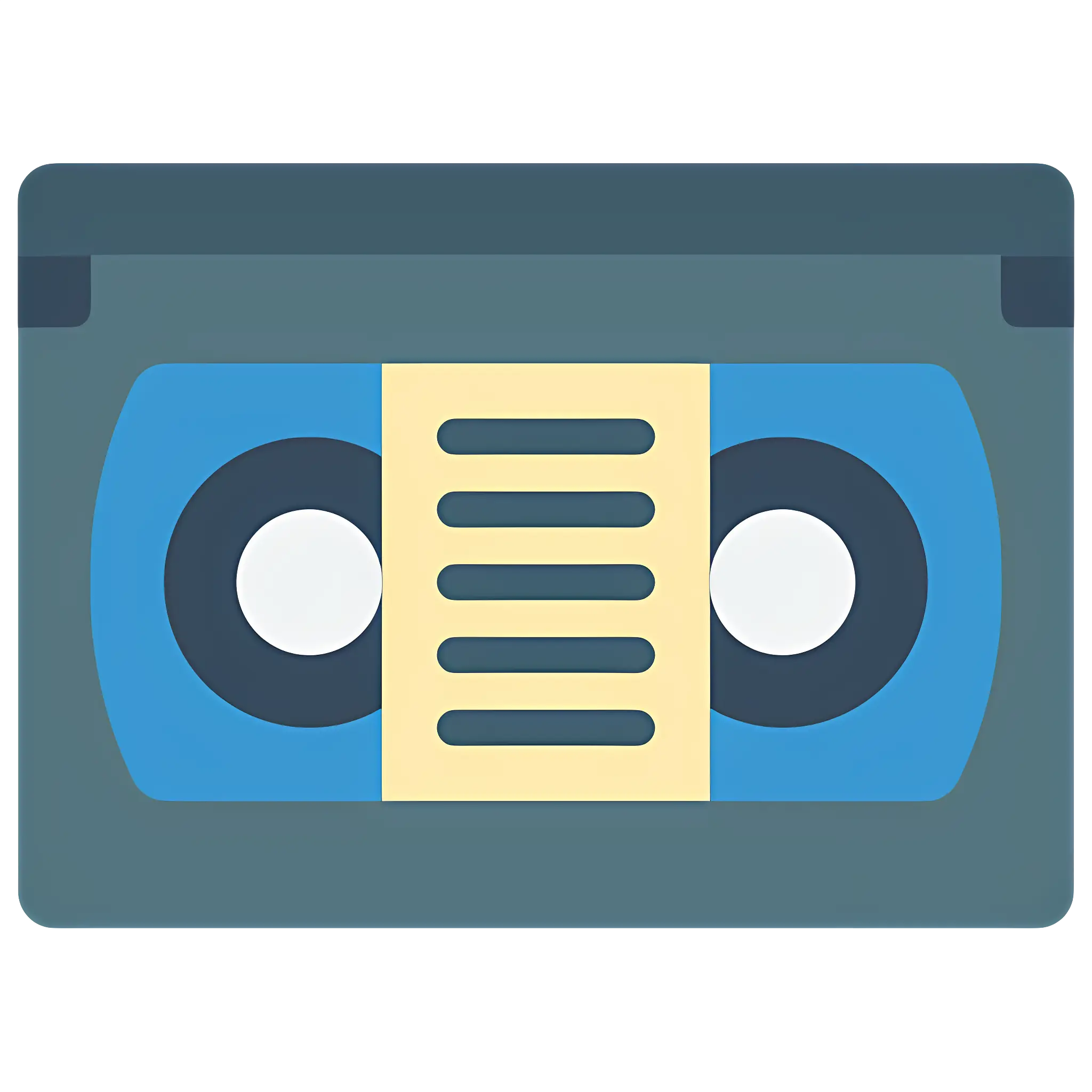 Retro Blue Cassette Tape Illustration