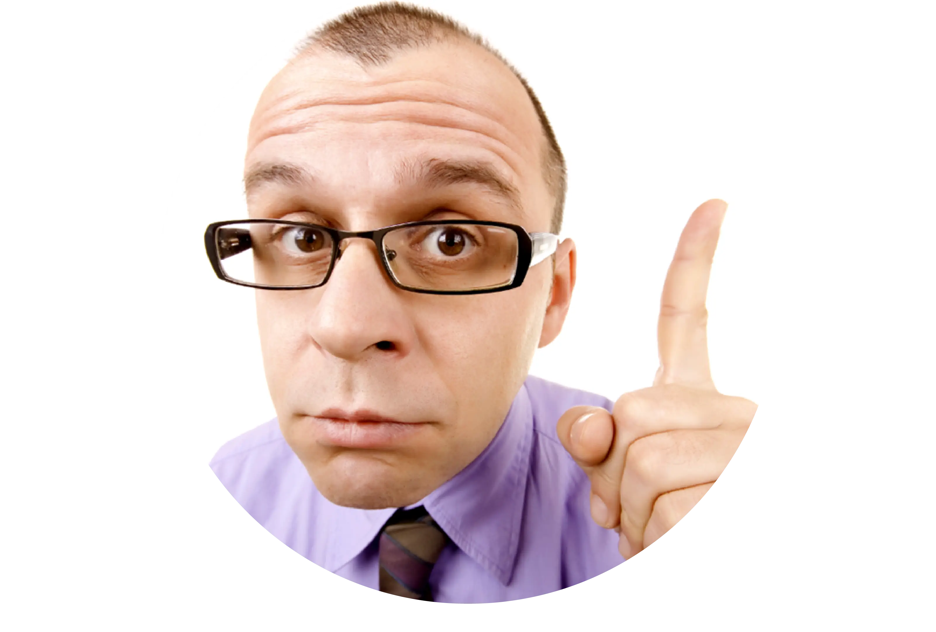 Man Pointing with Glasses