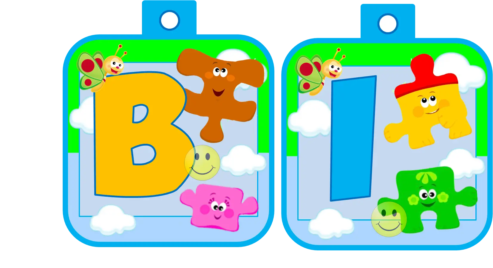 Alphabet Puzzle Letters B and I