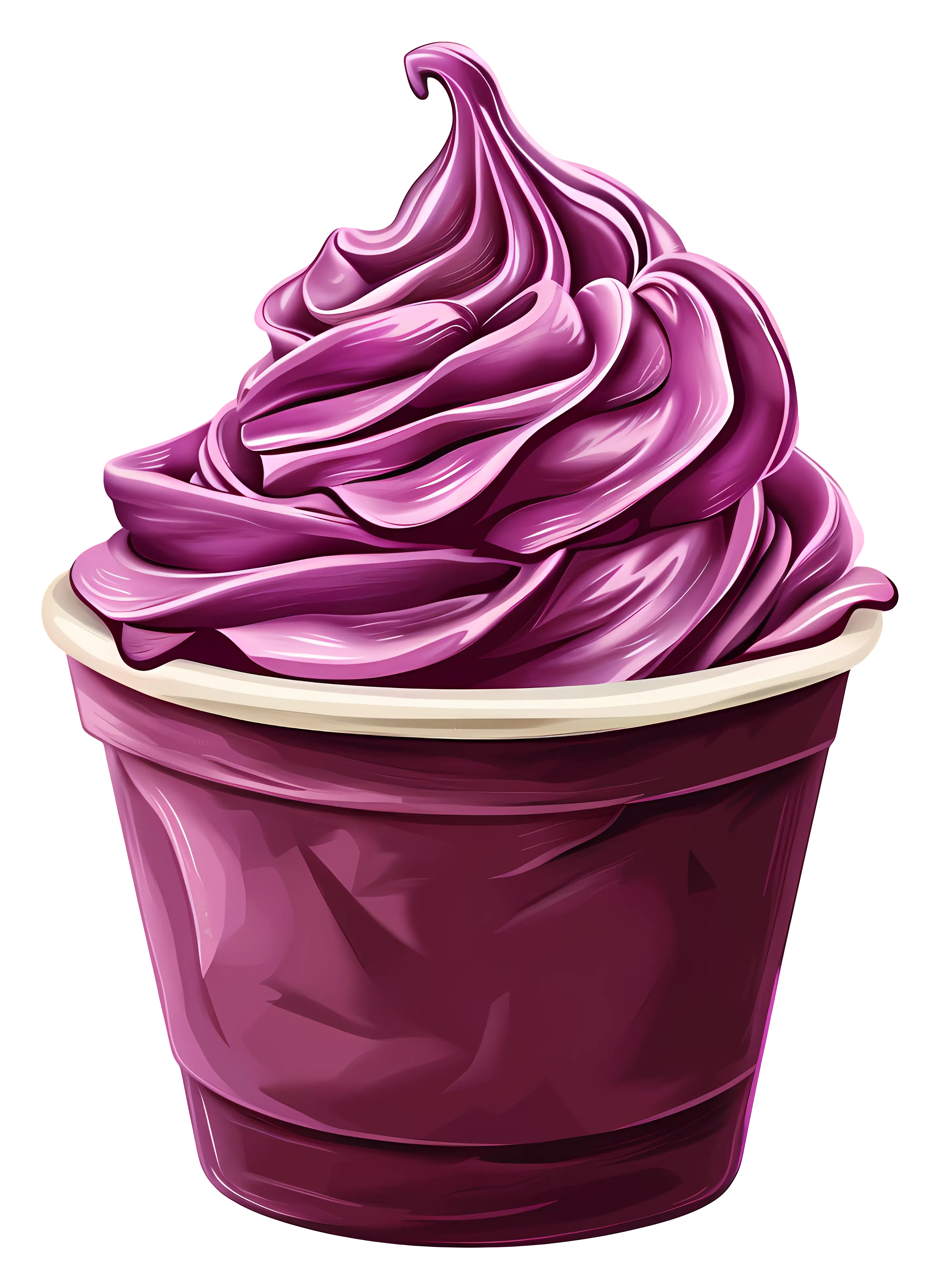 Purple Ice Cream Dessert in a Cup