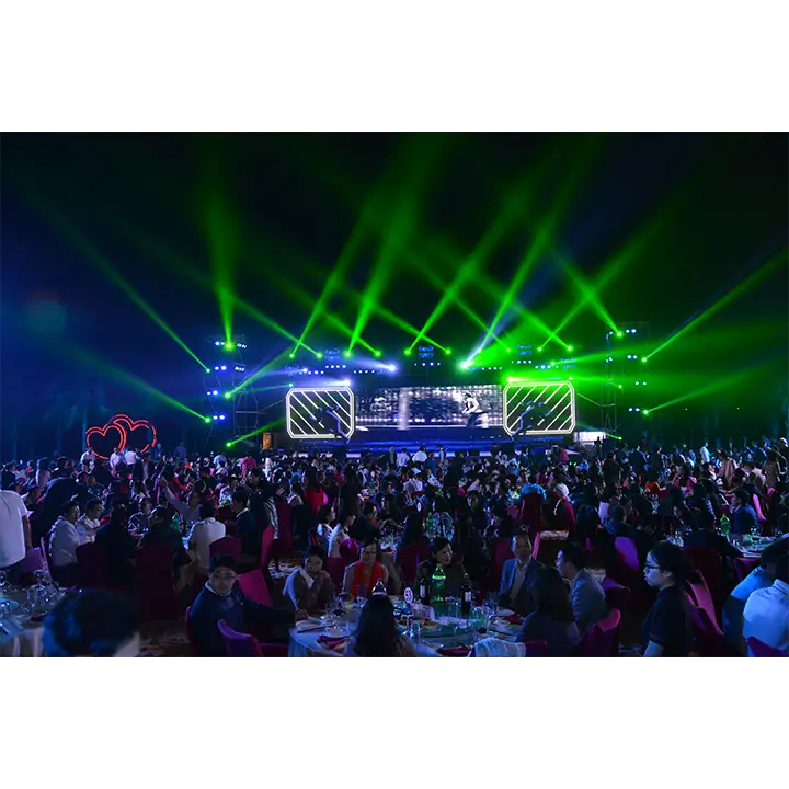 Night Concert with Colorful Lights