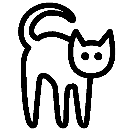 Simple Line Art of a Cat
