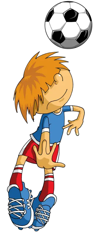 Cartoon Soccer Player Heading a Ball Illustration