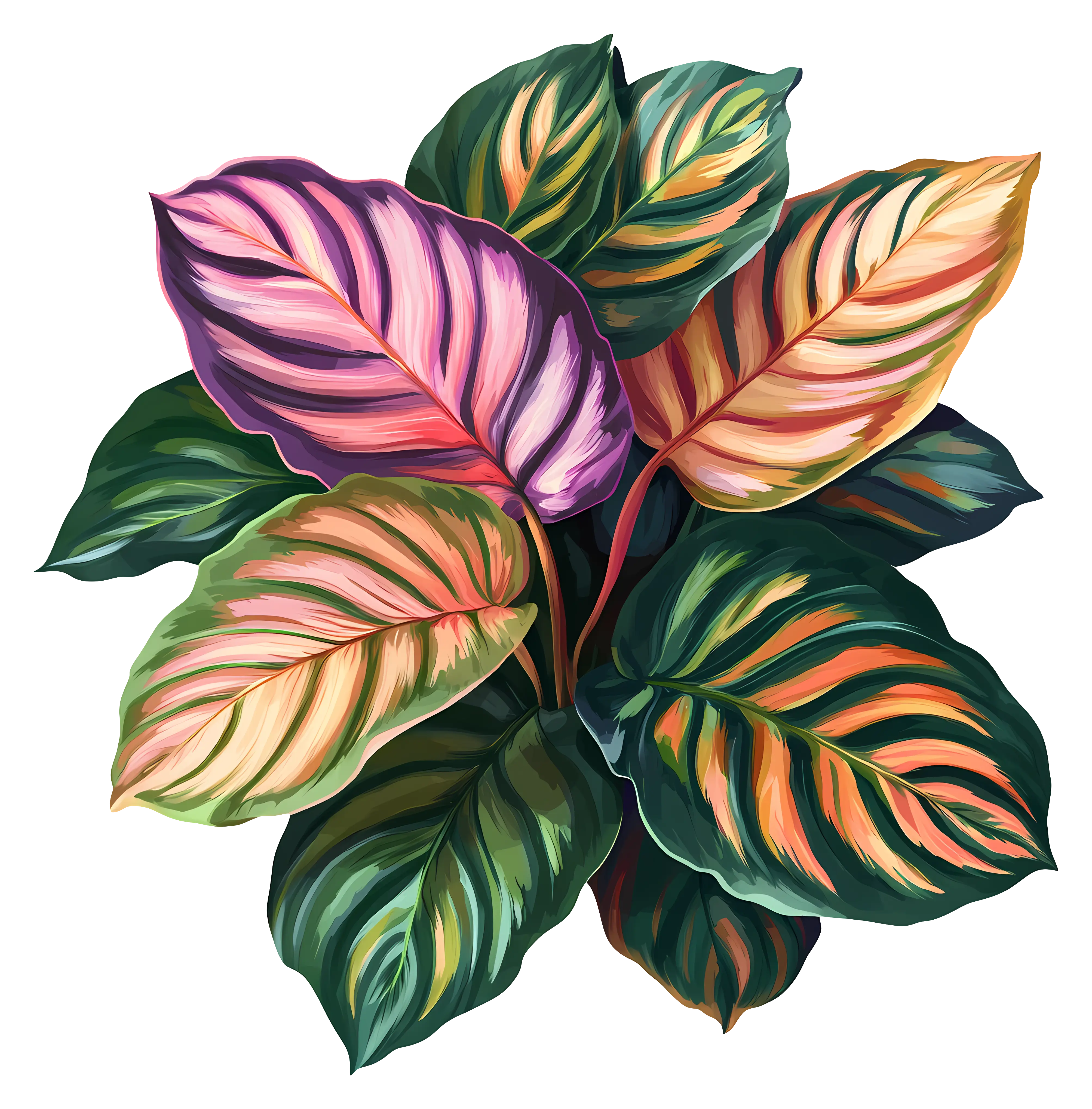 Colorful Tropical Leaves Illustration