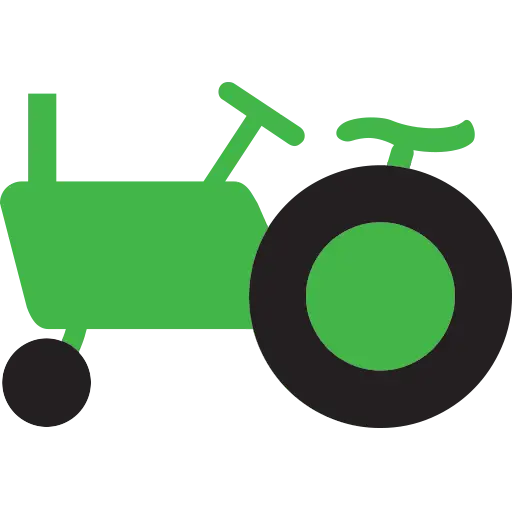 Minimal Green Tractor Icon for Farming Representation