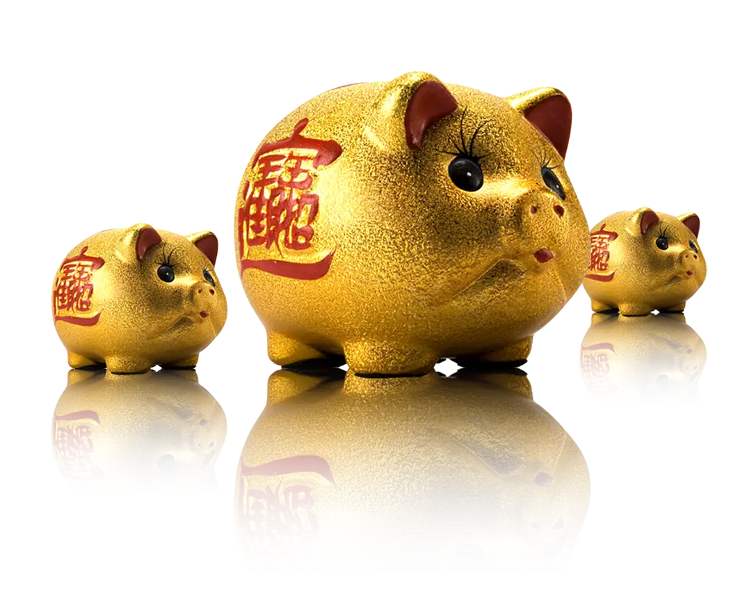 Gold Piggy Banks as Symbols of Wealth