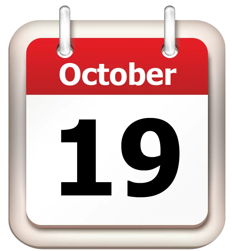 October 19 Calendar Icon