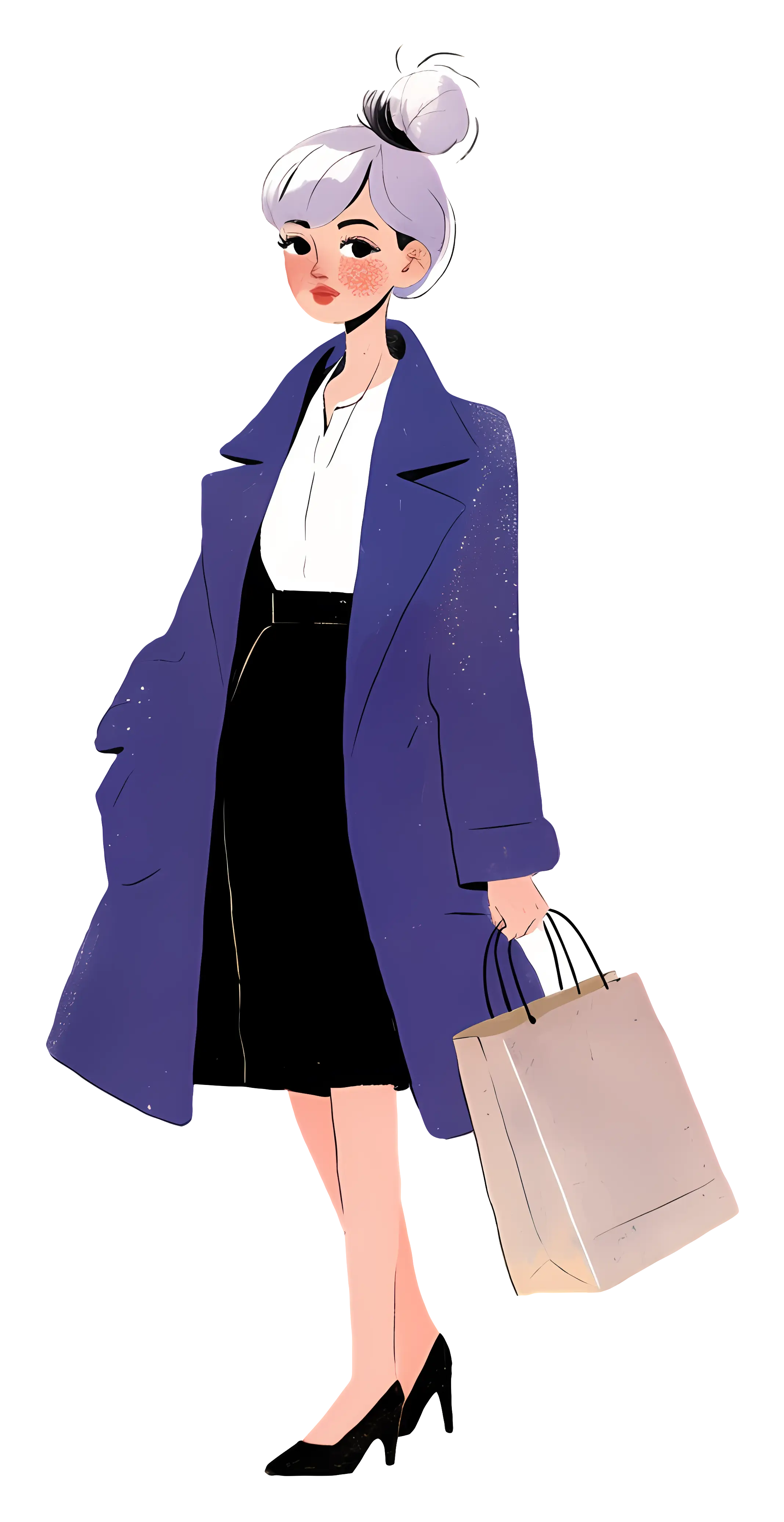 Stylish Woman with Shopping Bag