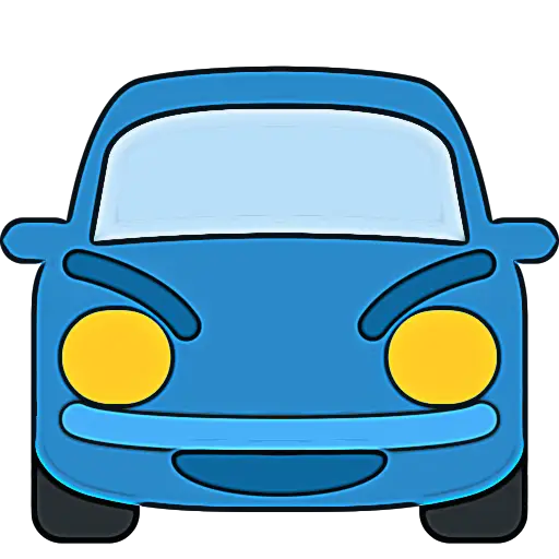 Blue Cartoon Car Illustration