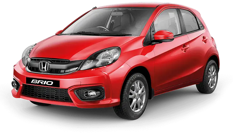 Red Honda Brio Compact Vehicle