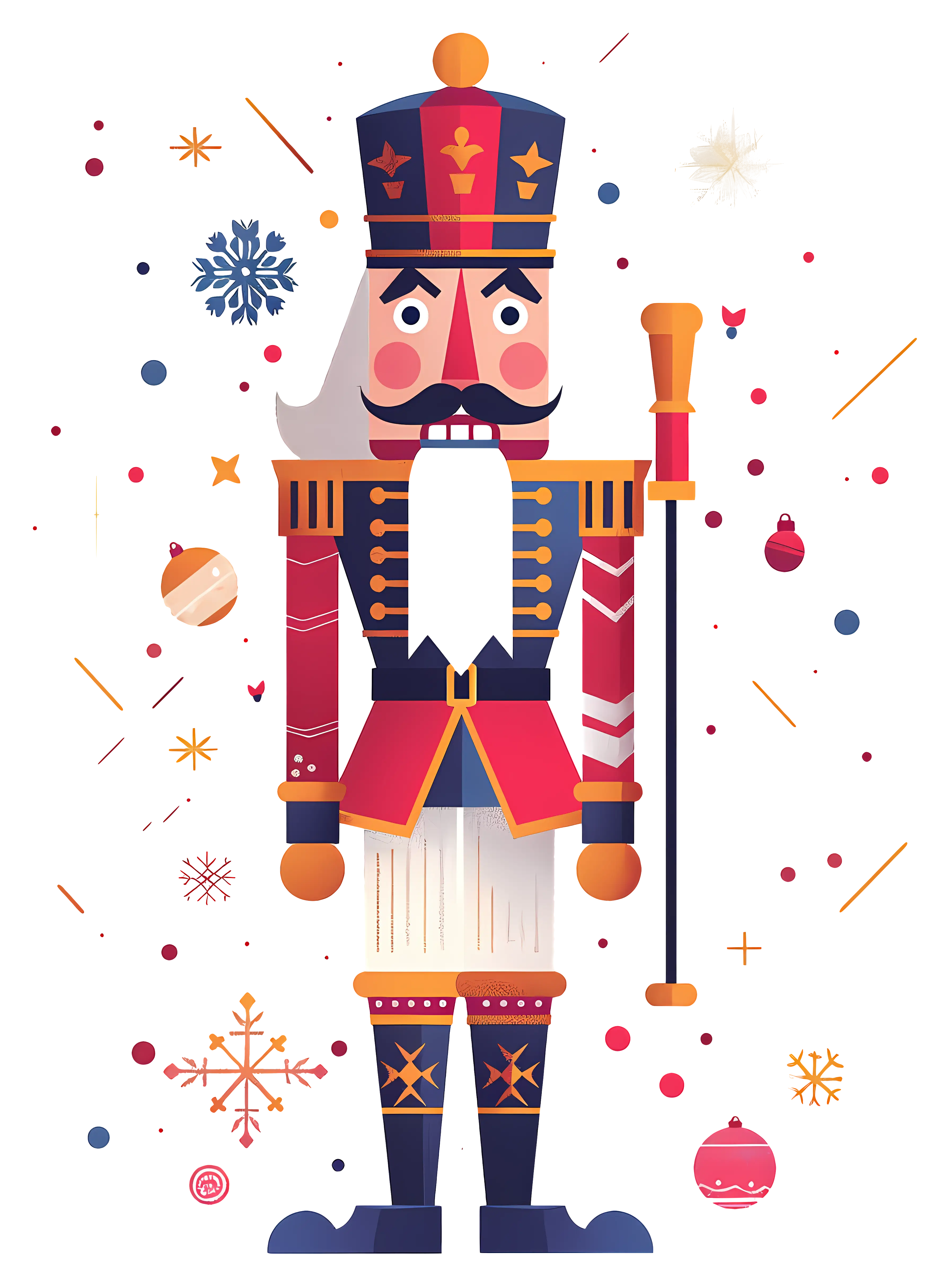 Festive Nutcracker with Ornaments