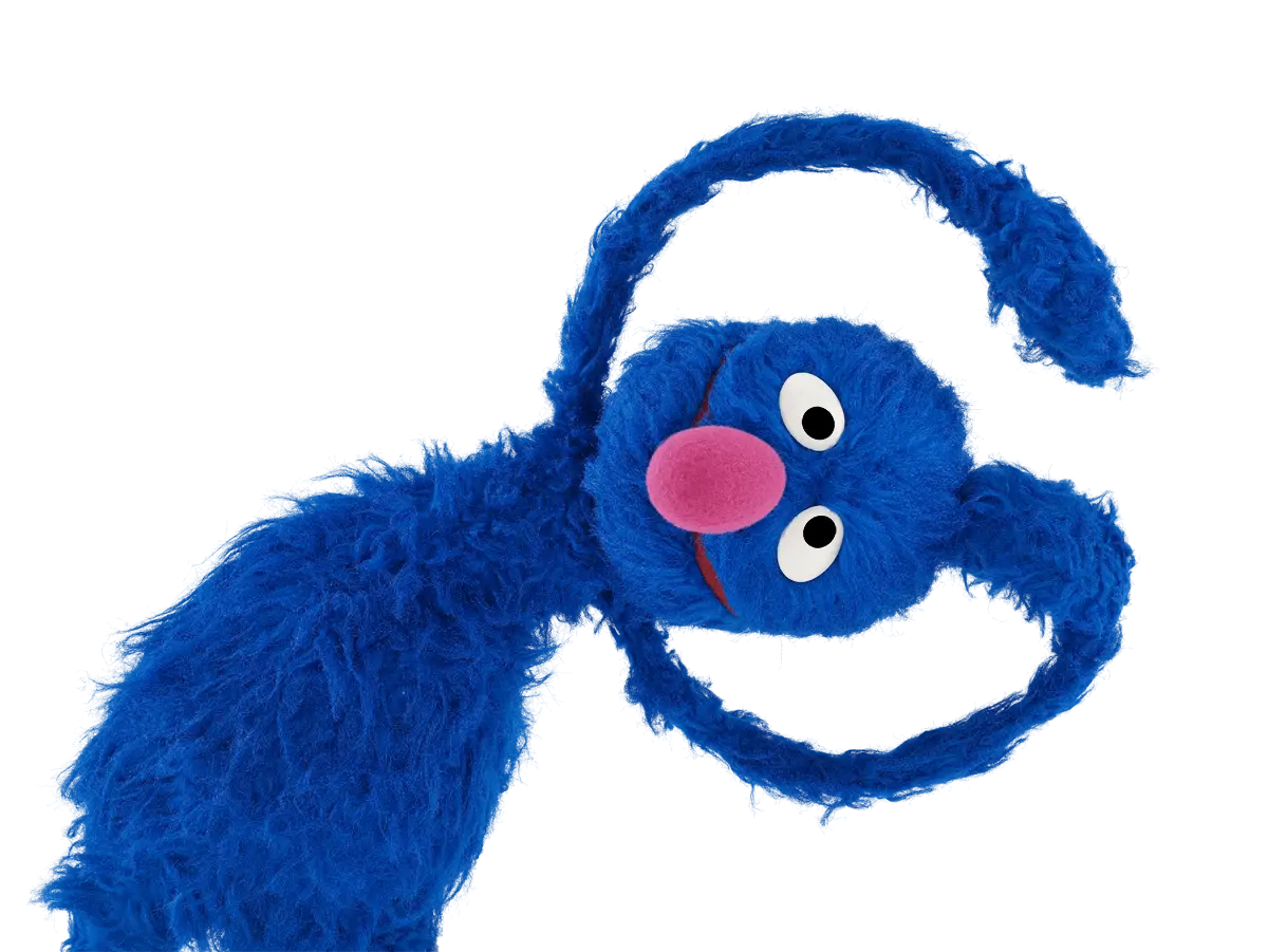 Furry Blue Monster with Pink Nose
