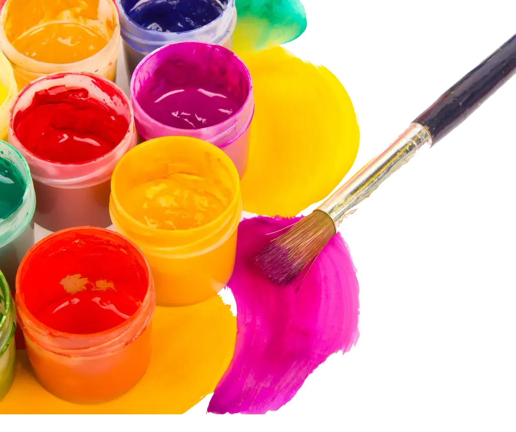 Colorful Paints and Brush Art