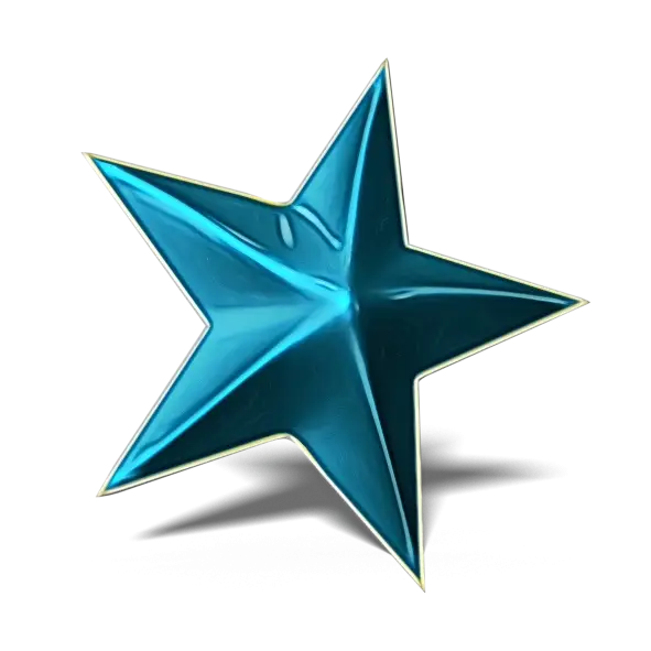 Shiny Blue Star with Glossy Finish