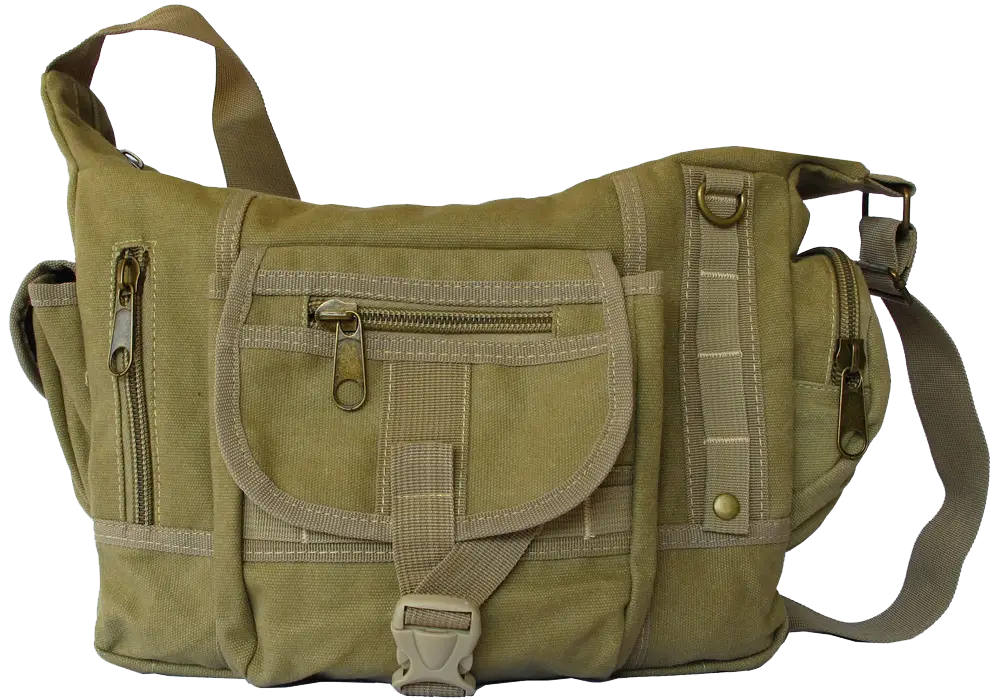 Army Green Canvas Shoulder Bag