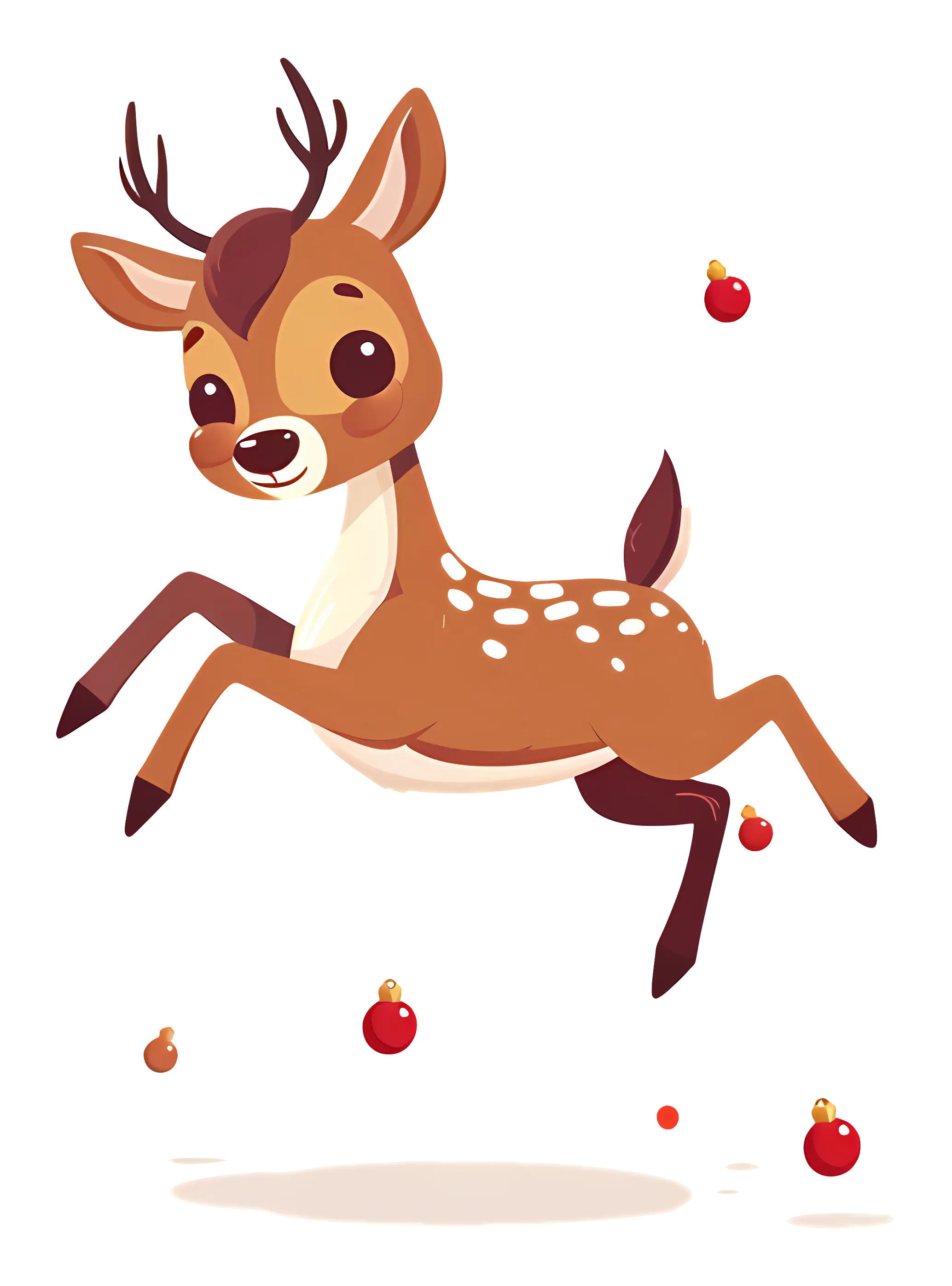 Jumping Reindeer with Ornaments