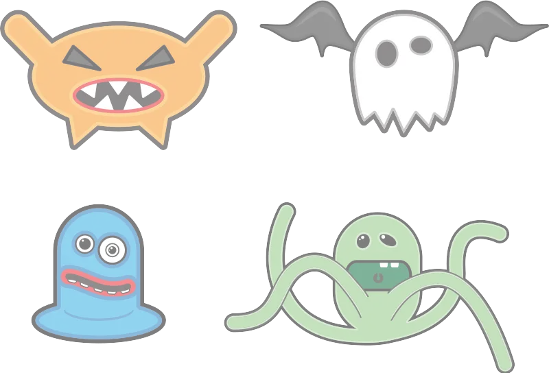 Cartoon Monsters for Halloween Theme