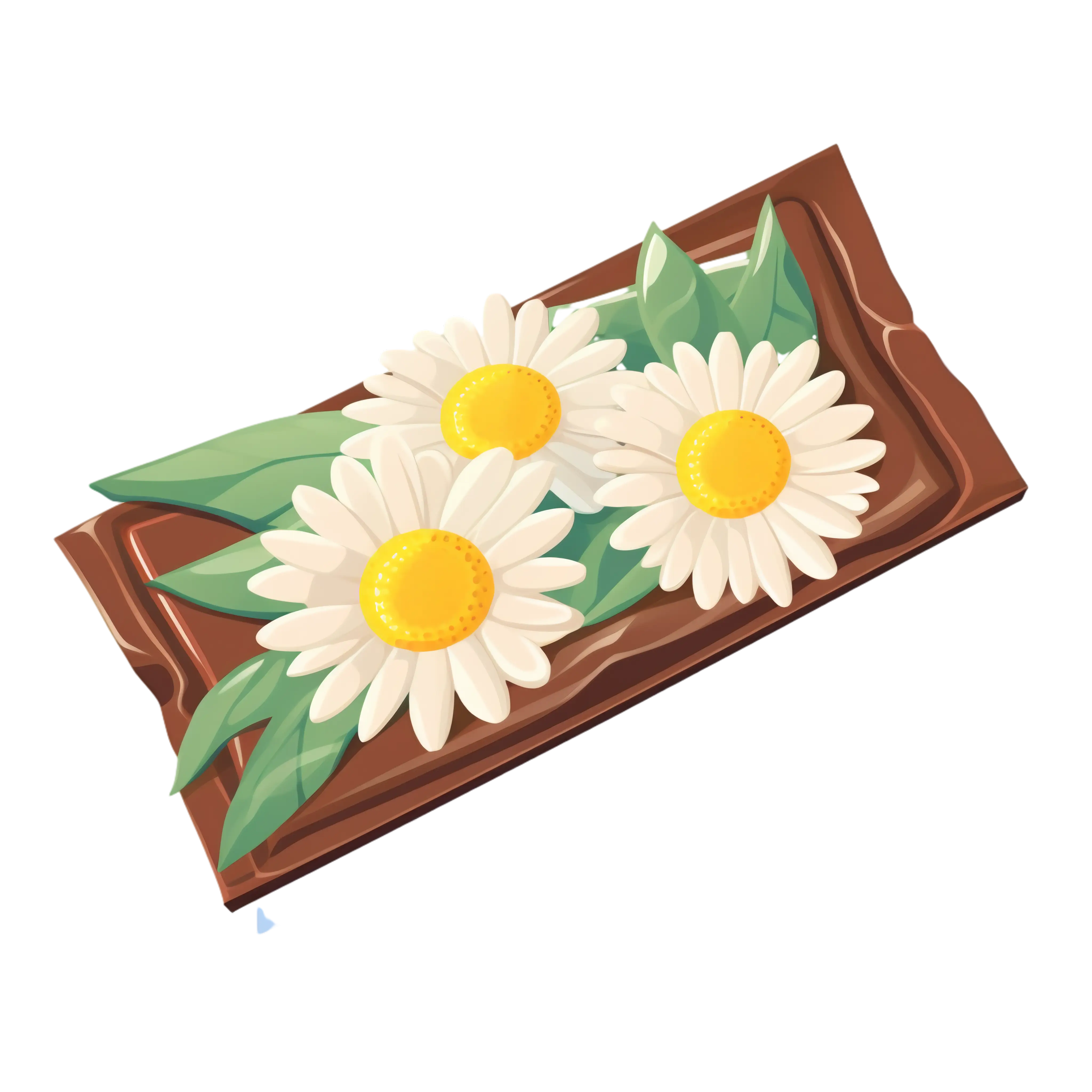 Daisies on Brown Background
