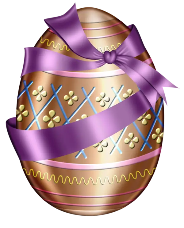 Decorated Easter Egg with Ribbon