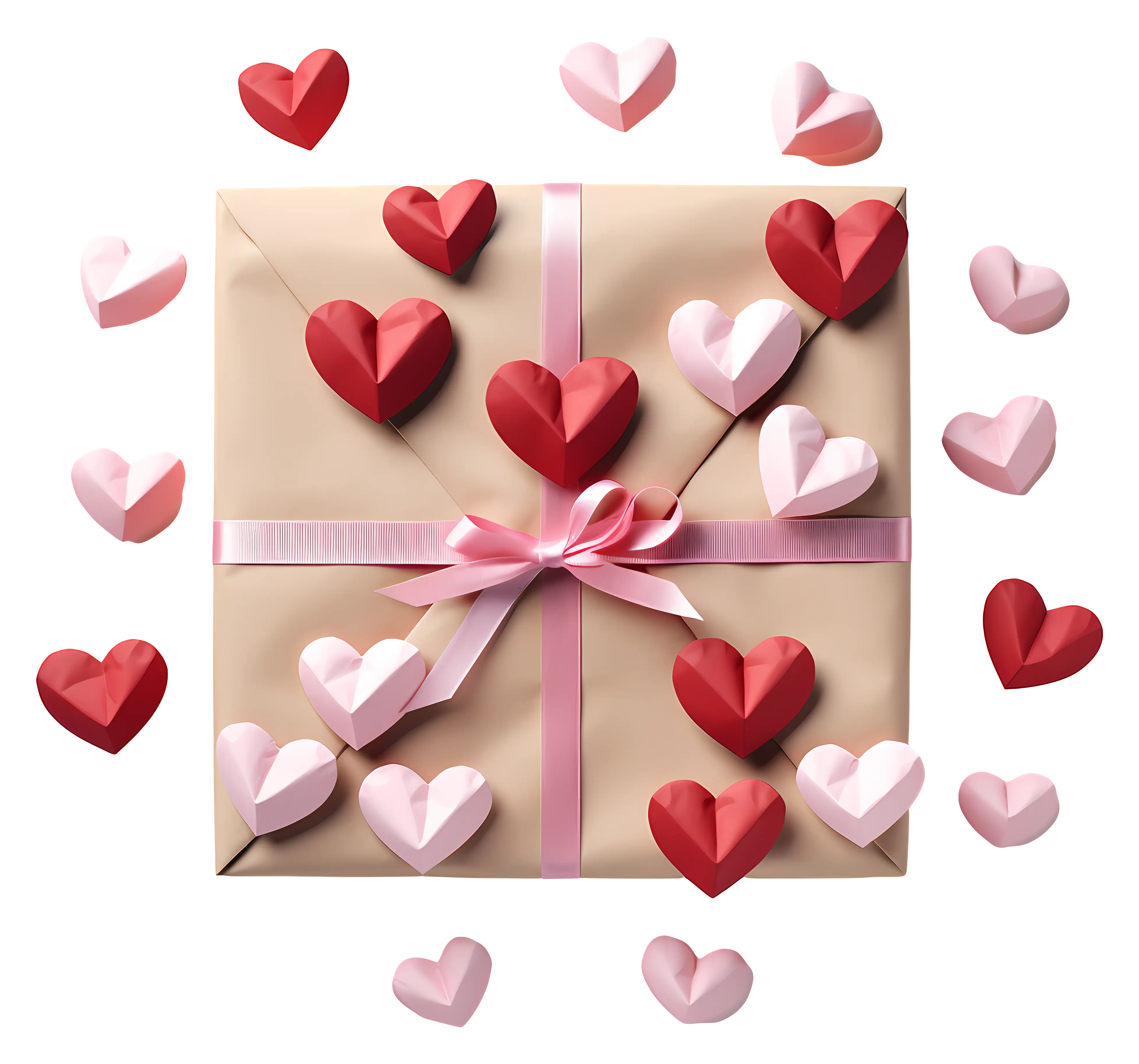 Romantic Gift Box with 3D Hearts