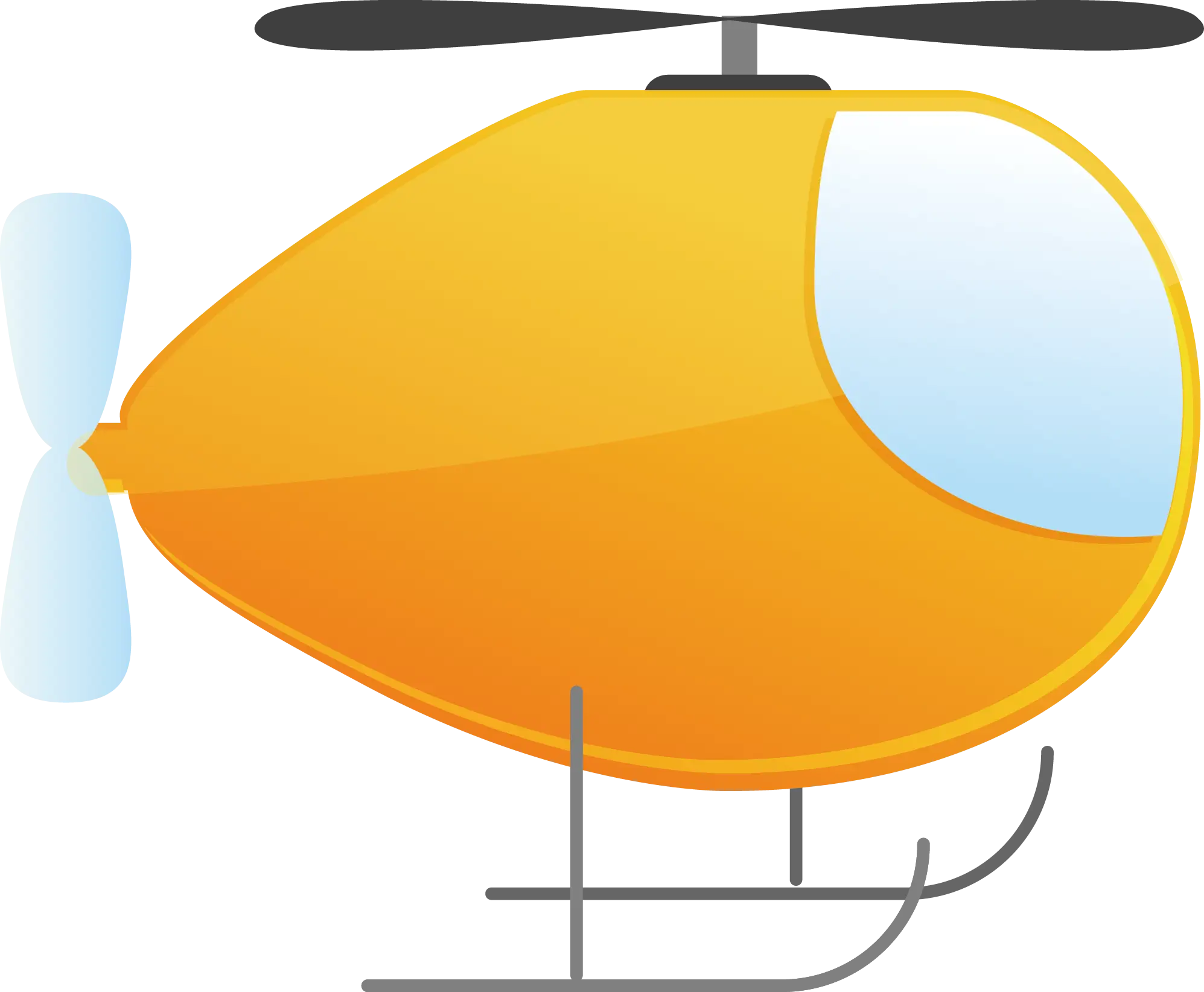 Yellow Cartoon Helicopter Illustration