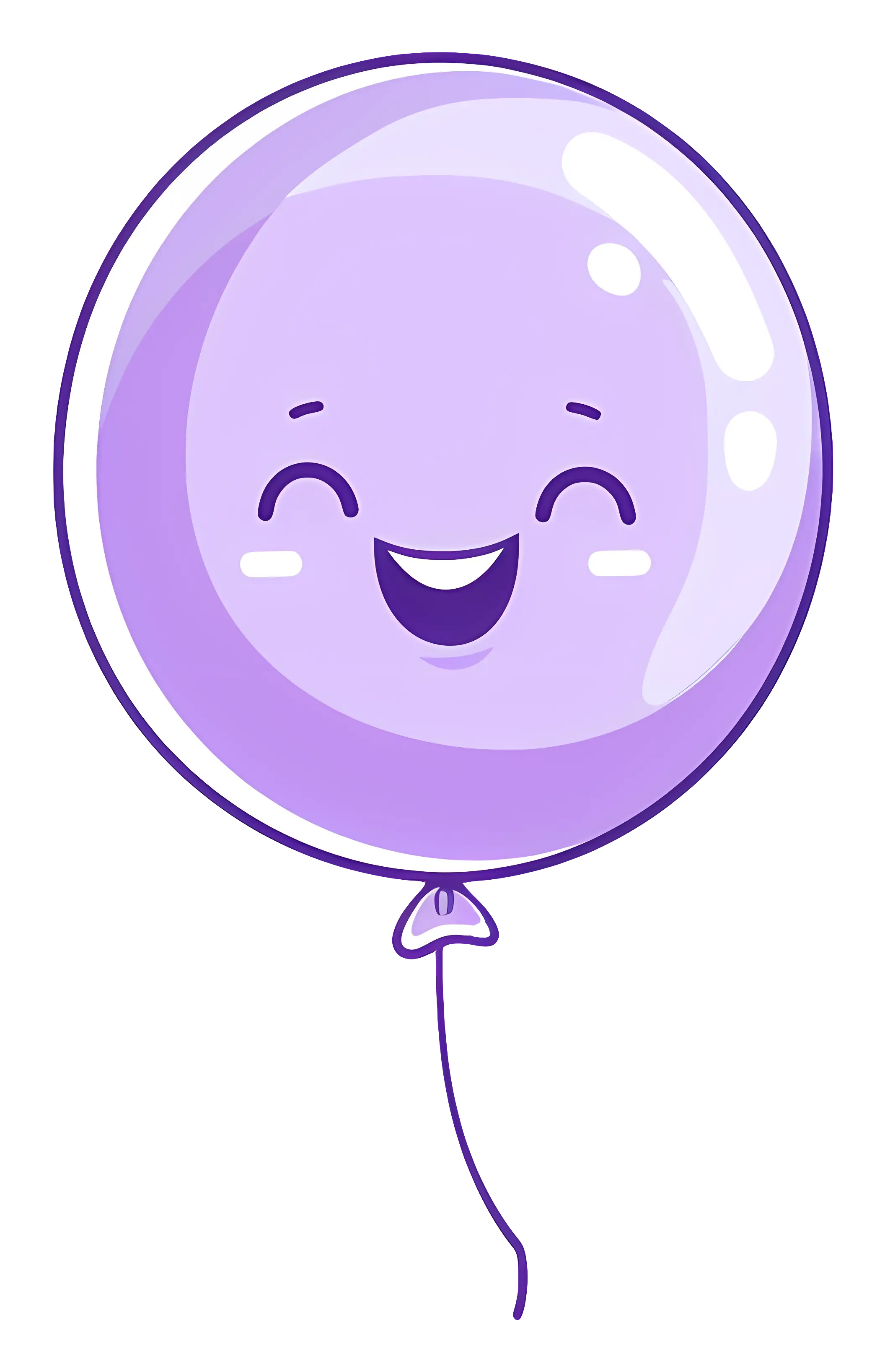 Happy Purple Balloon Cartoon