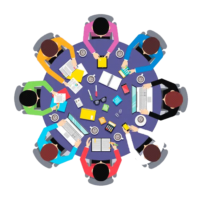 Business Team Meeting at Round Table