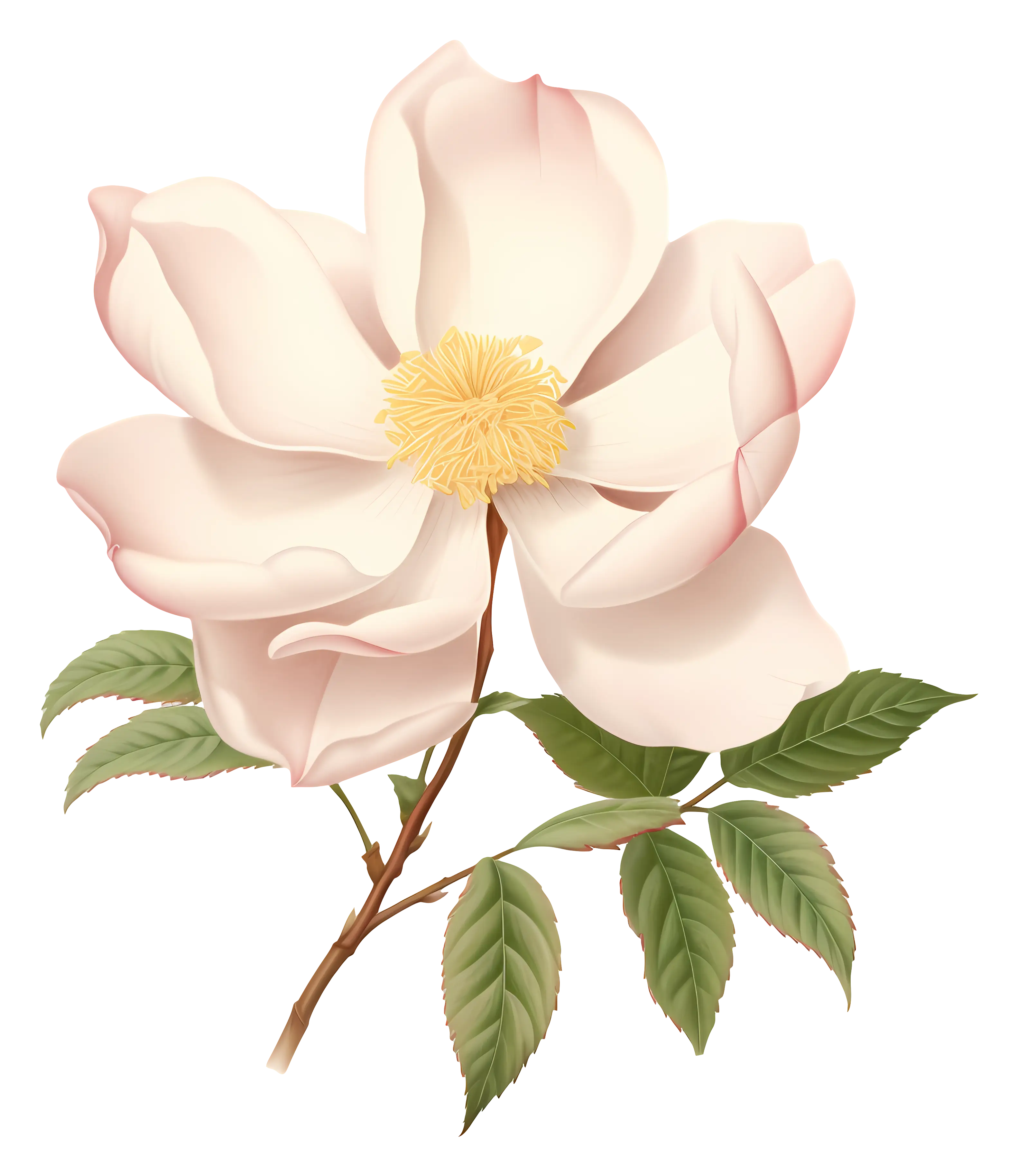 Delicate White Flower Illustration