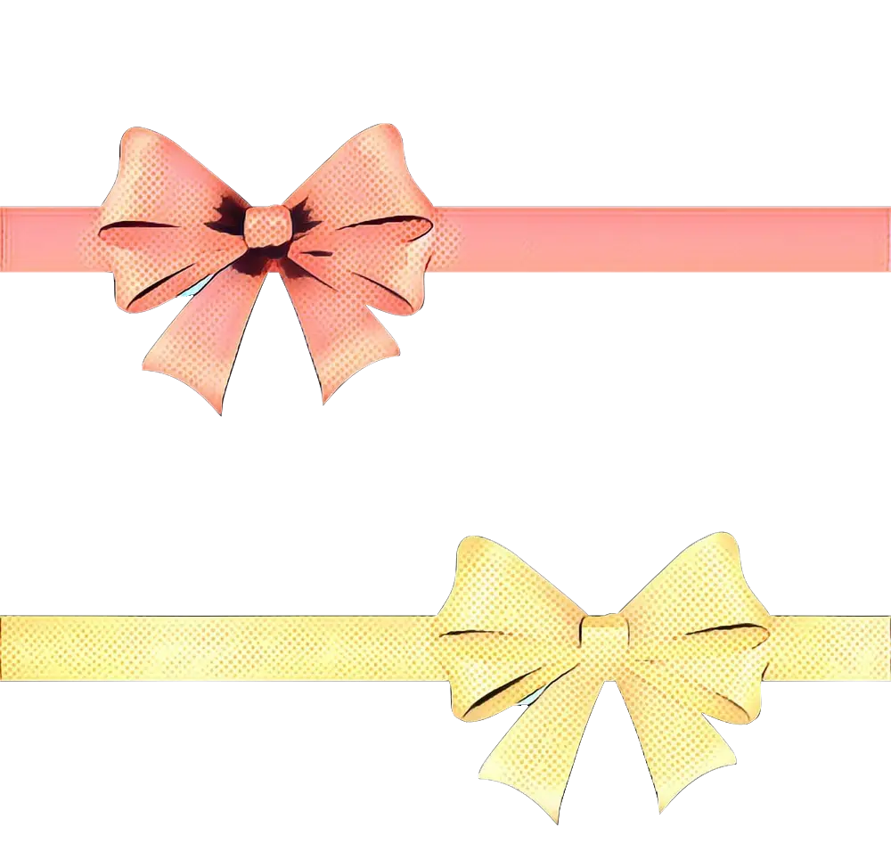 Pink and Yellow Ribbon Bows Illustration