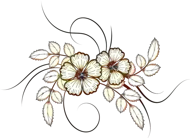 Decorative White Floral Embroidery Element