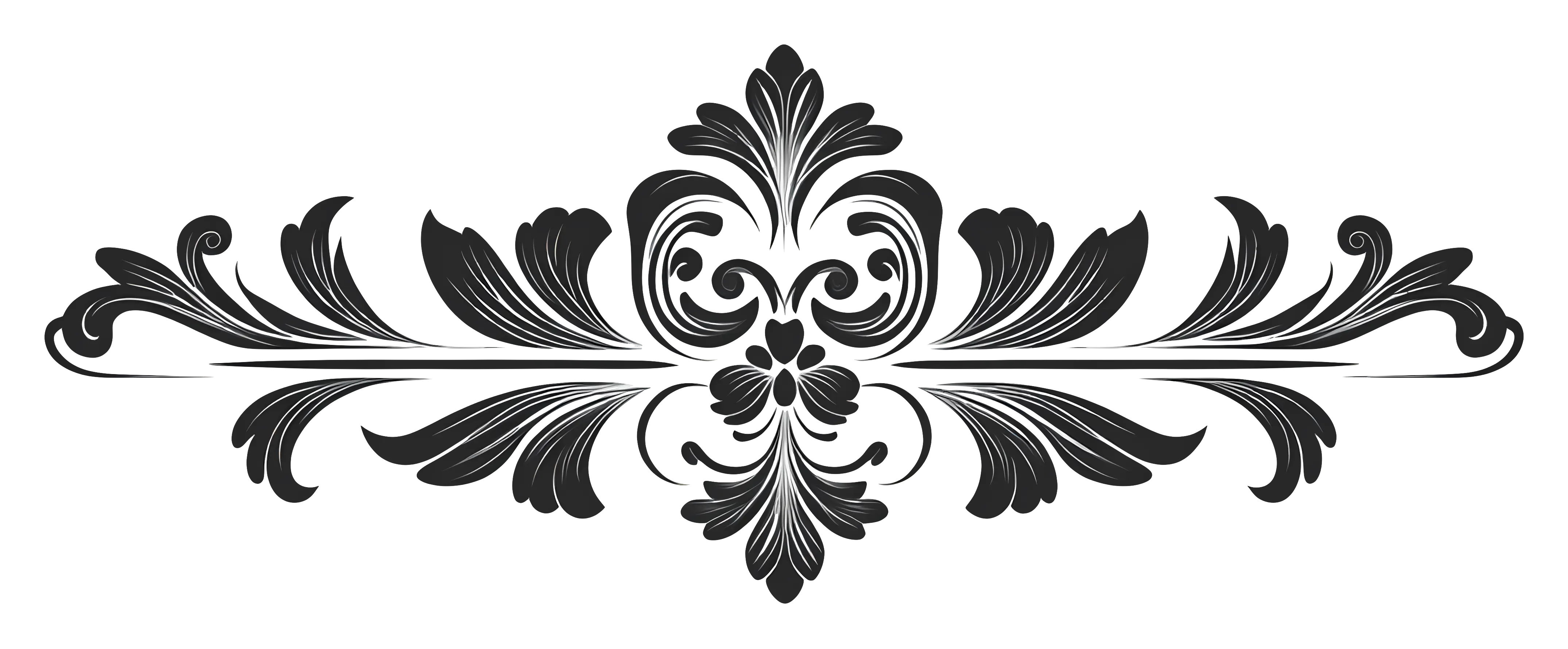 Black Floral Decorative Ornament