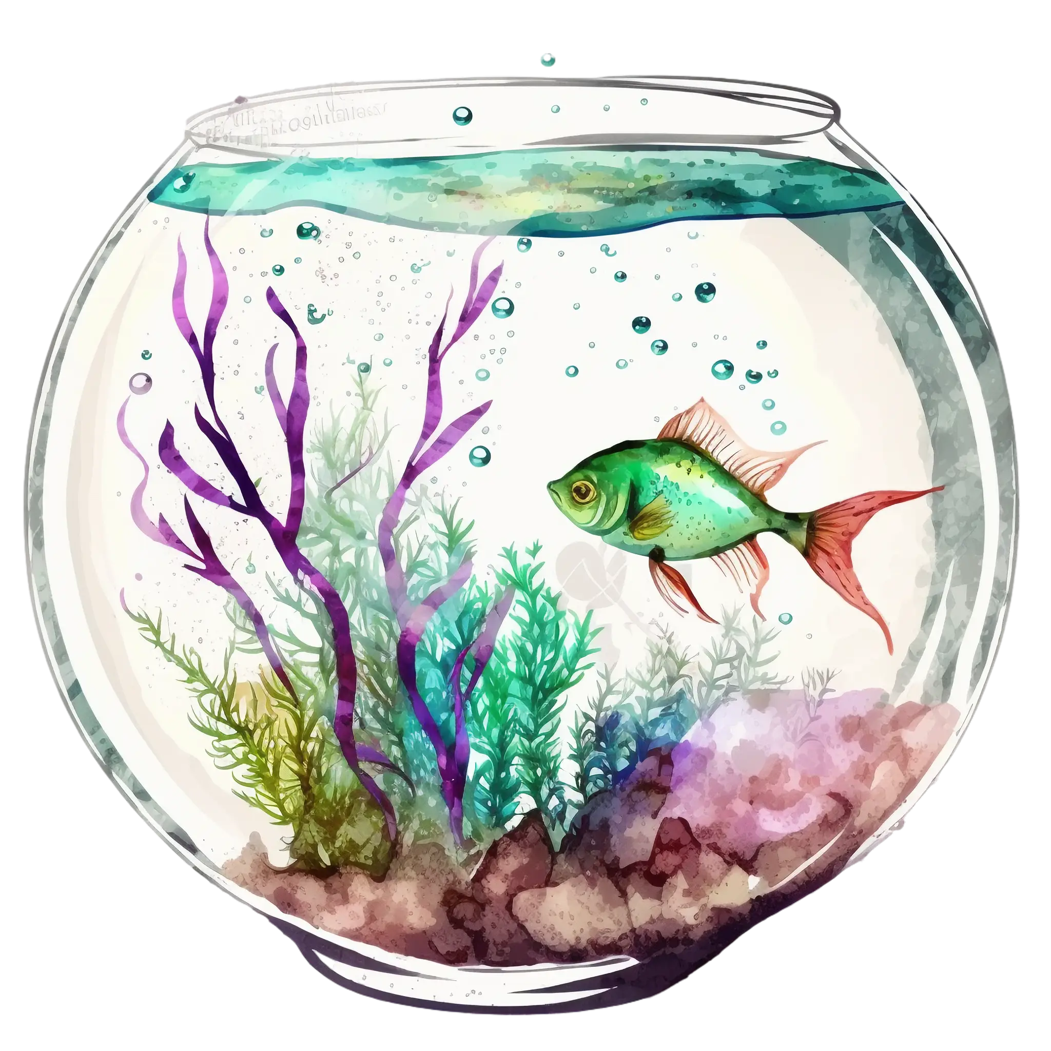 Colorful Fish in a Bowl