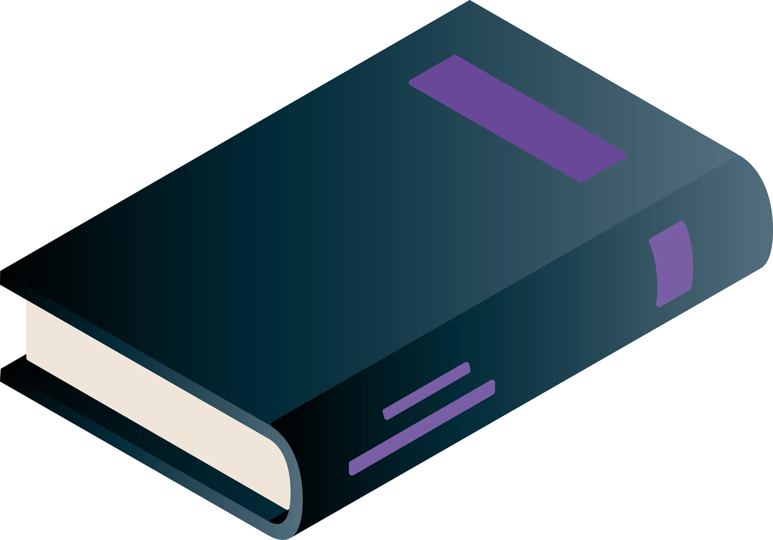 Single Dark Green Book Illustration