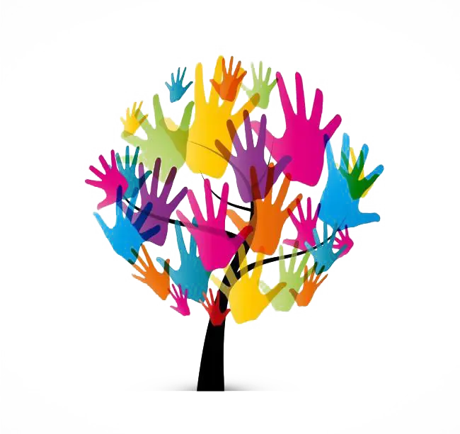 Colorful Hand Tree Illustration