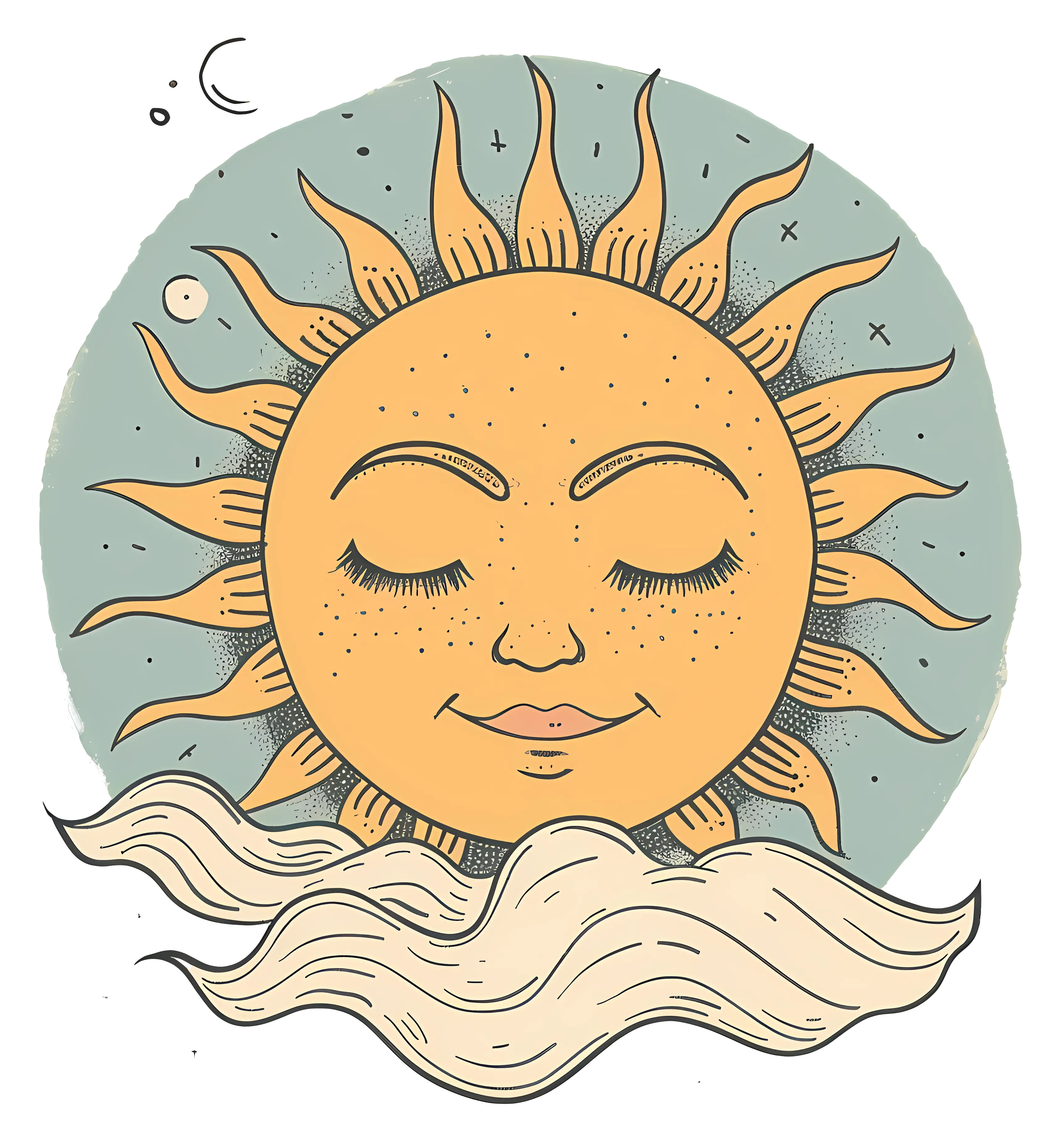 Smiling Sun with Face