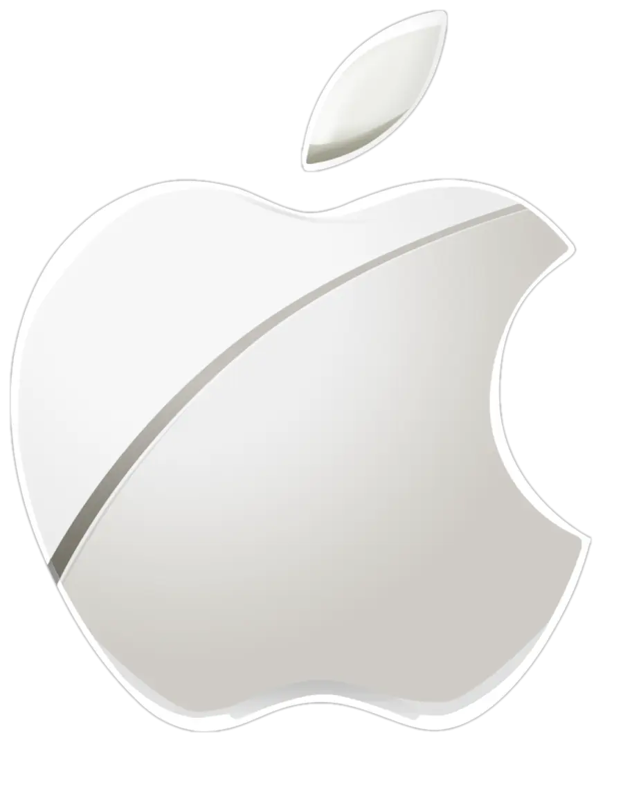 Minimalist Silver Apple Logo