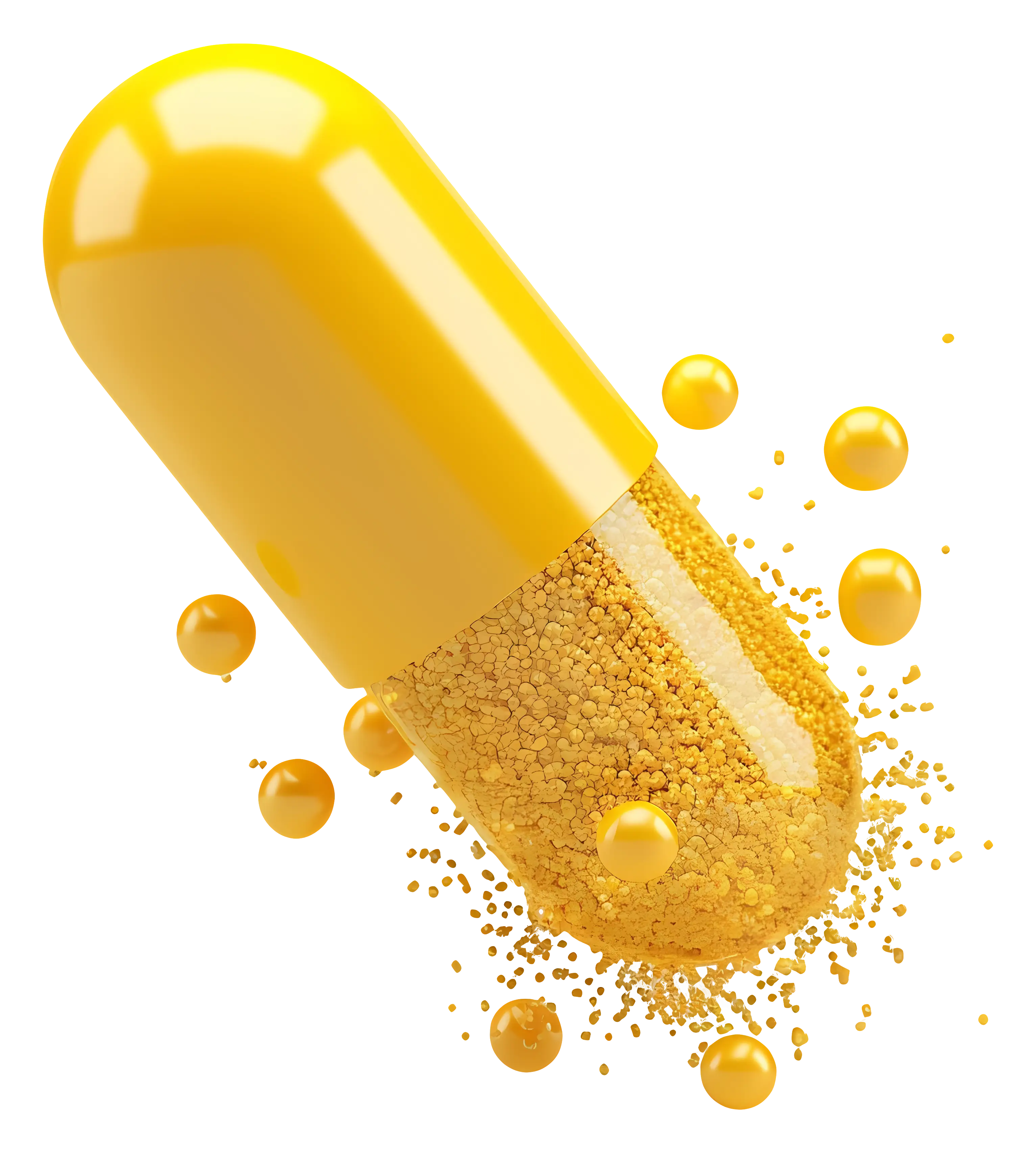Bright Yellow Medicine Capsule