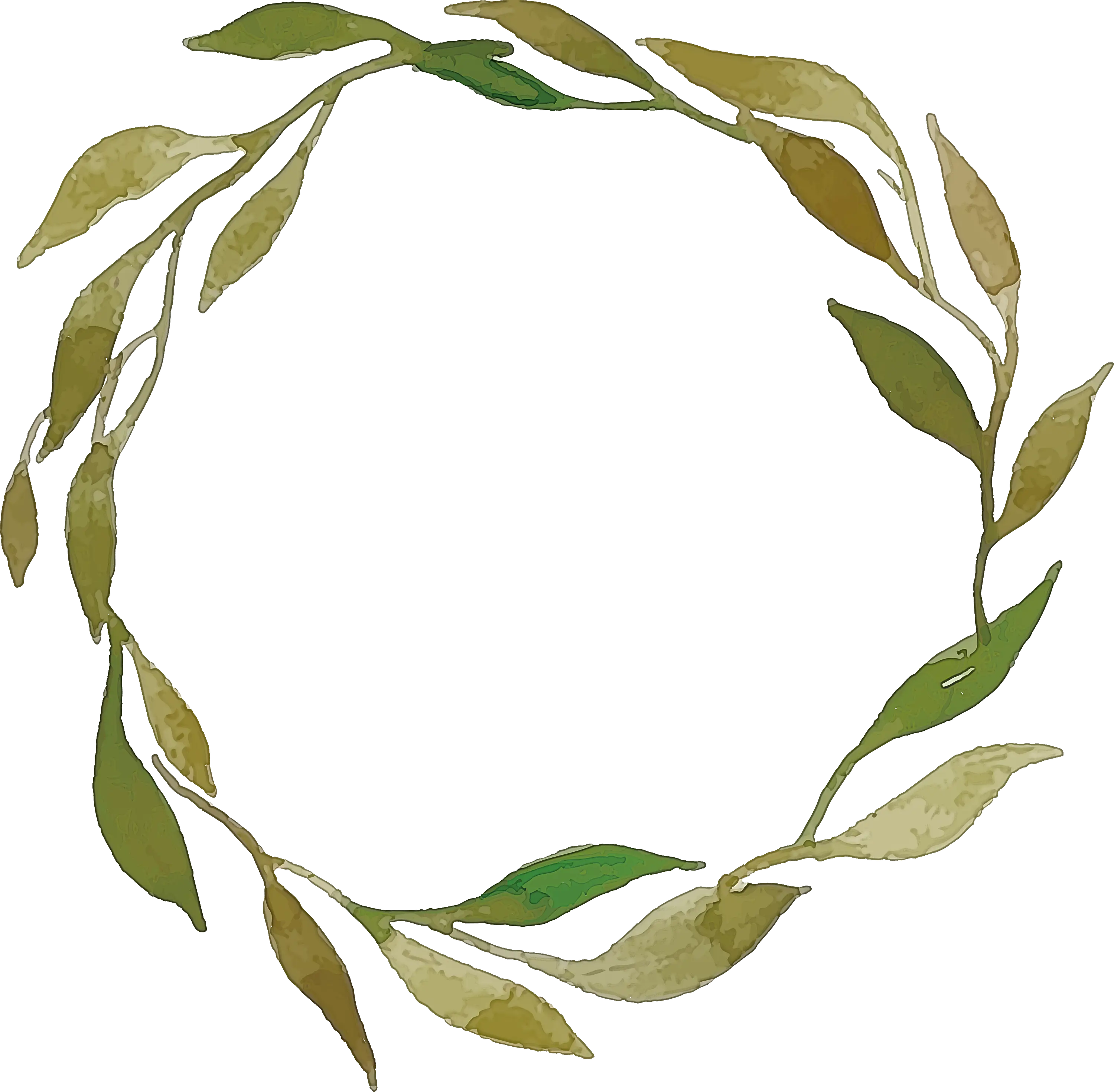 Botanical Wreath with Elegant Leafy Design