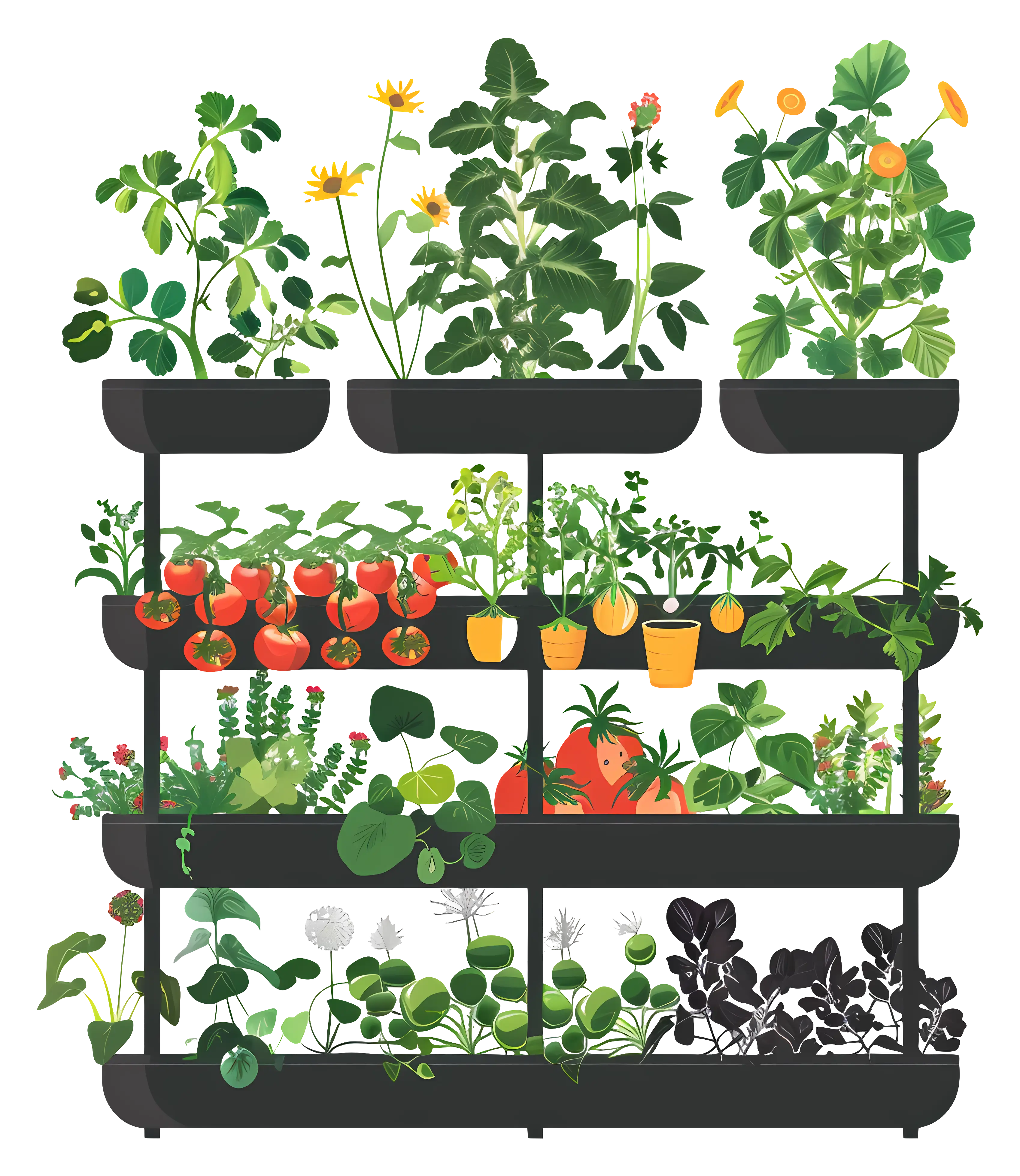 Indoor Garden with Various Plants