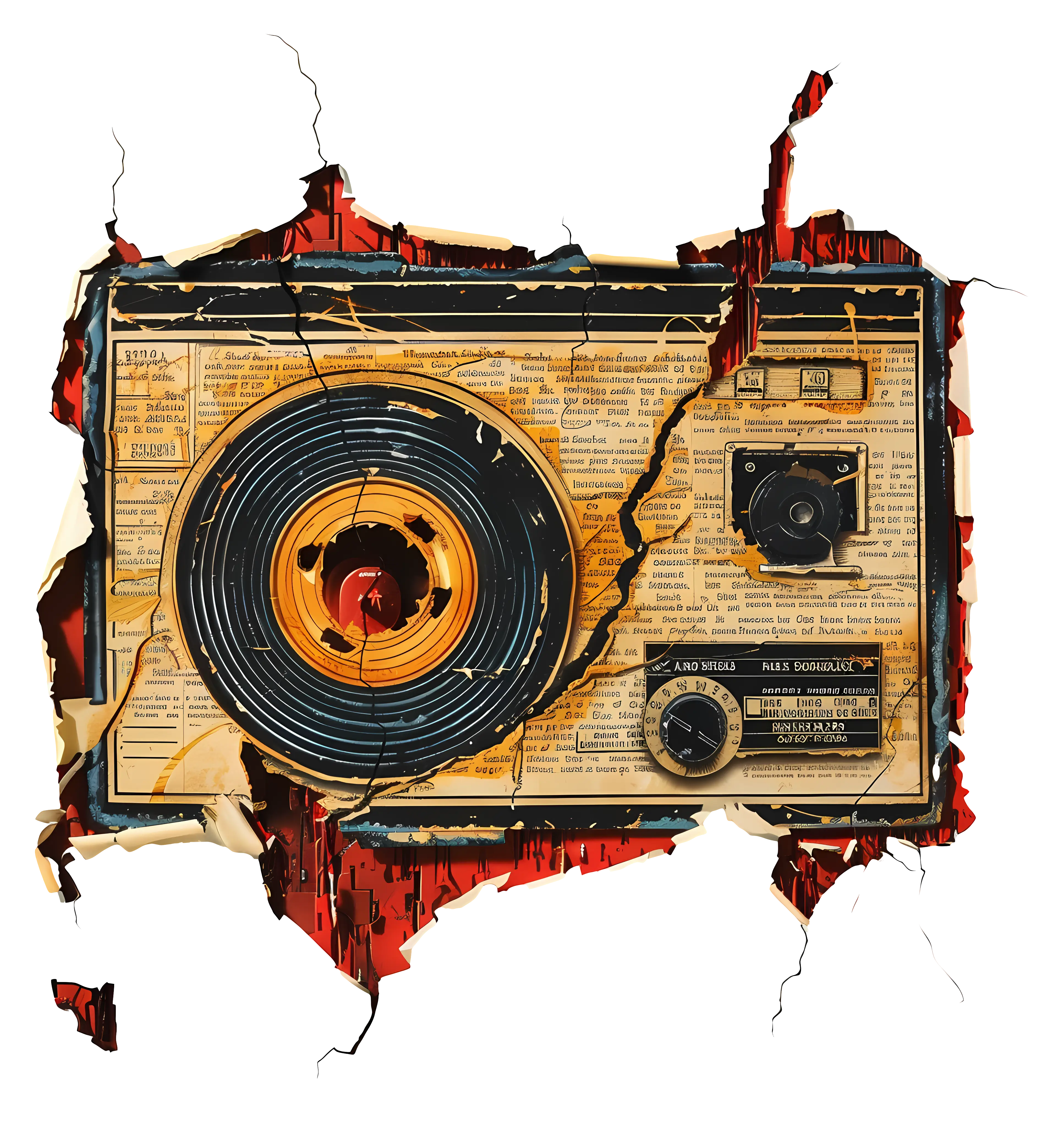 Cracked Vintage Radio