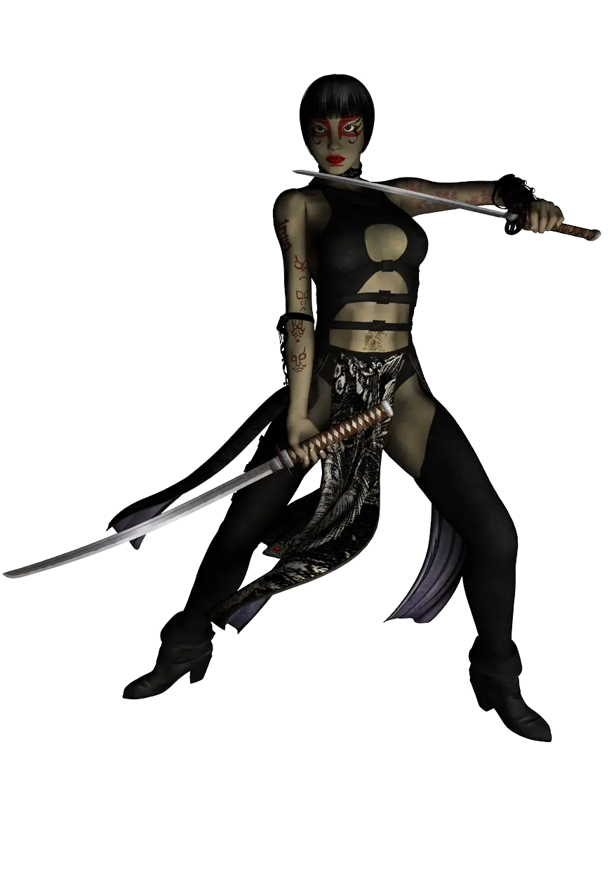 Fierce Female Warrior with Sword