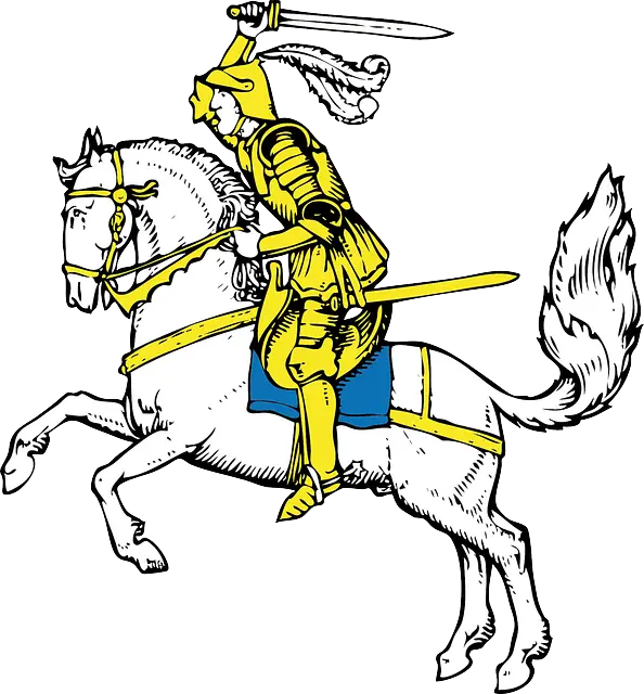Medieval Knight on a Horse with Sword
