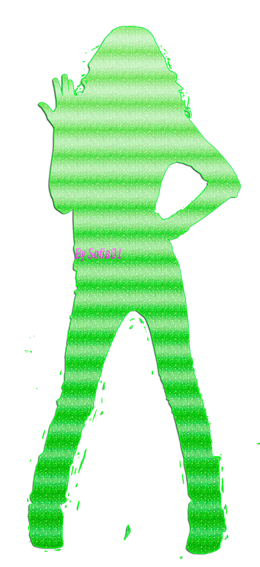 Green Silhouette in Pose