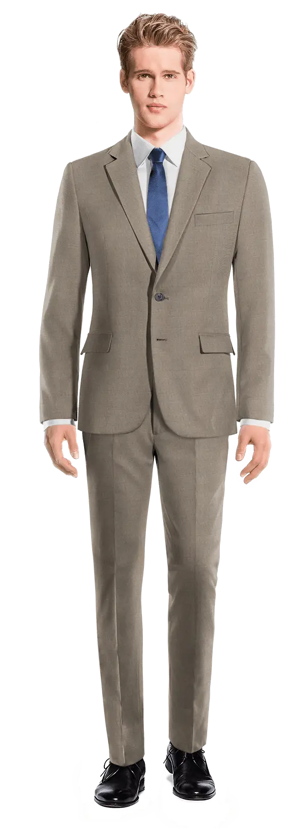 Man in Formal Suit with Blue Tie