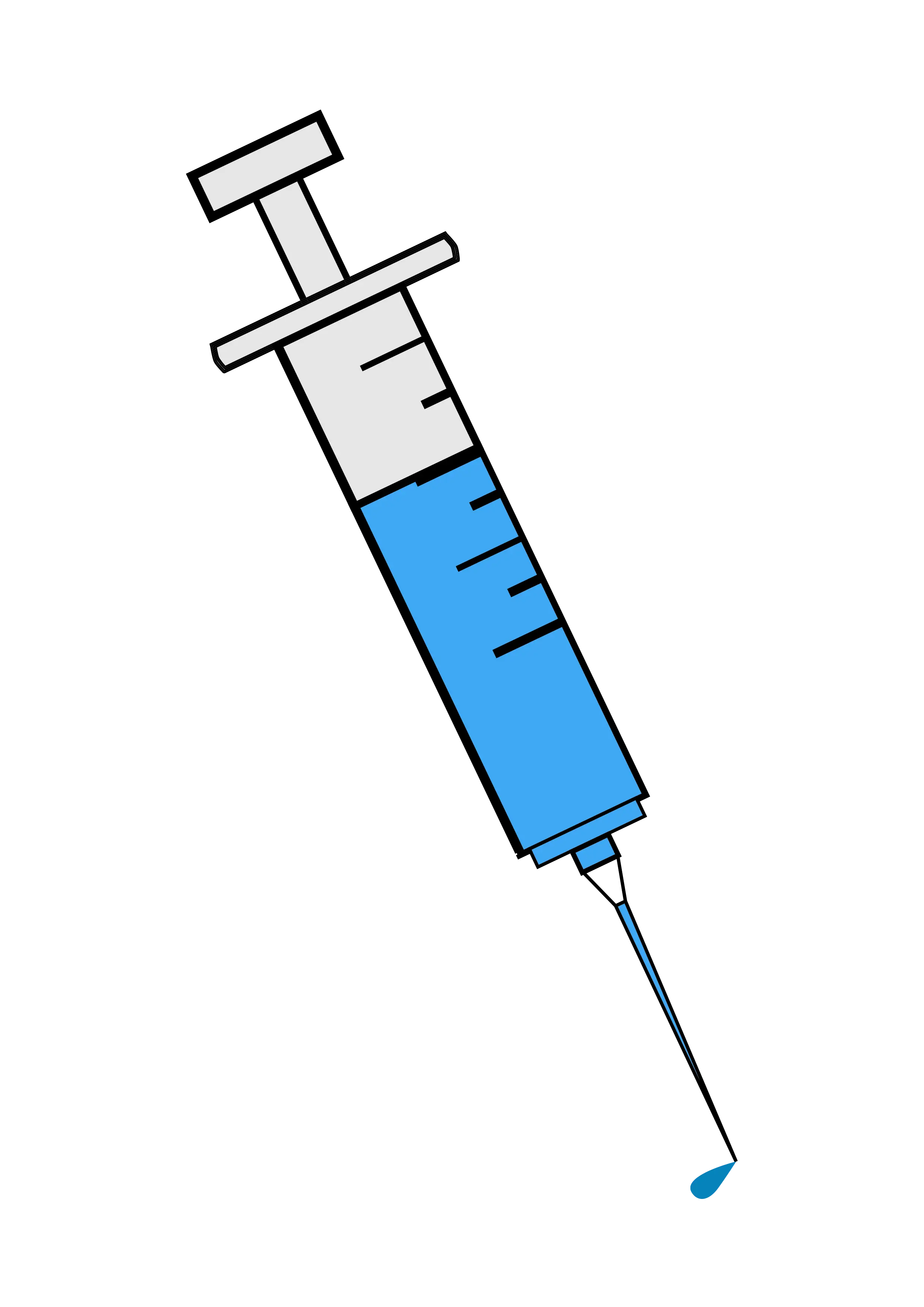 Blue Medical Syringe Illustration
